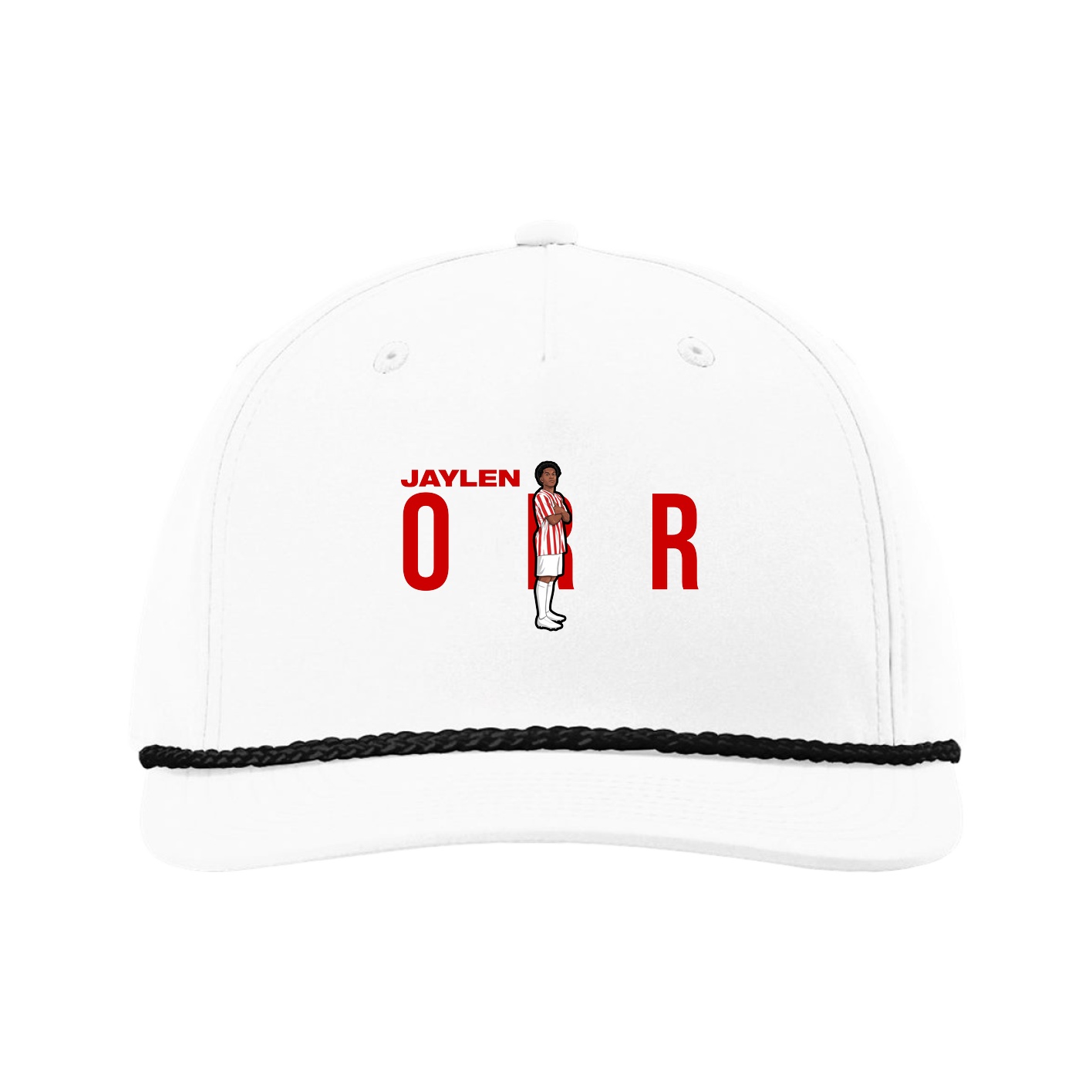 Five-Panel Classic Rope Cap — Player Name in White