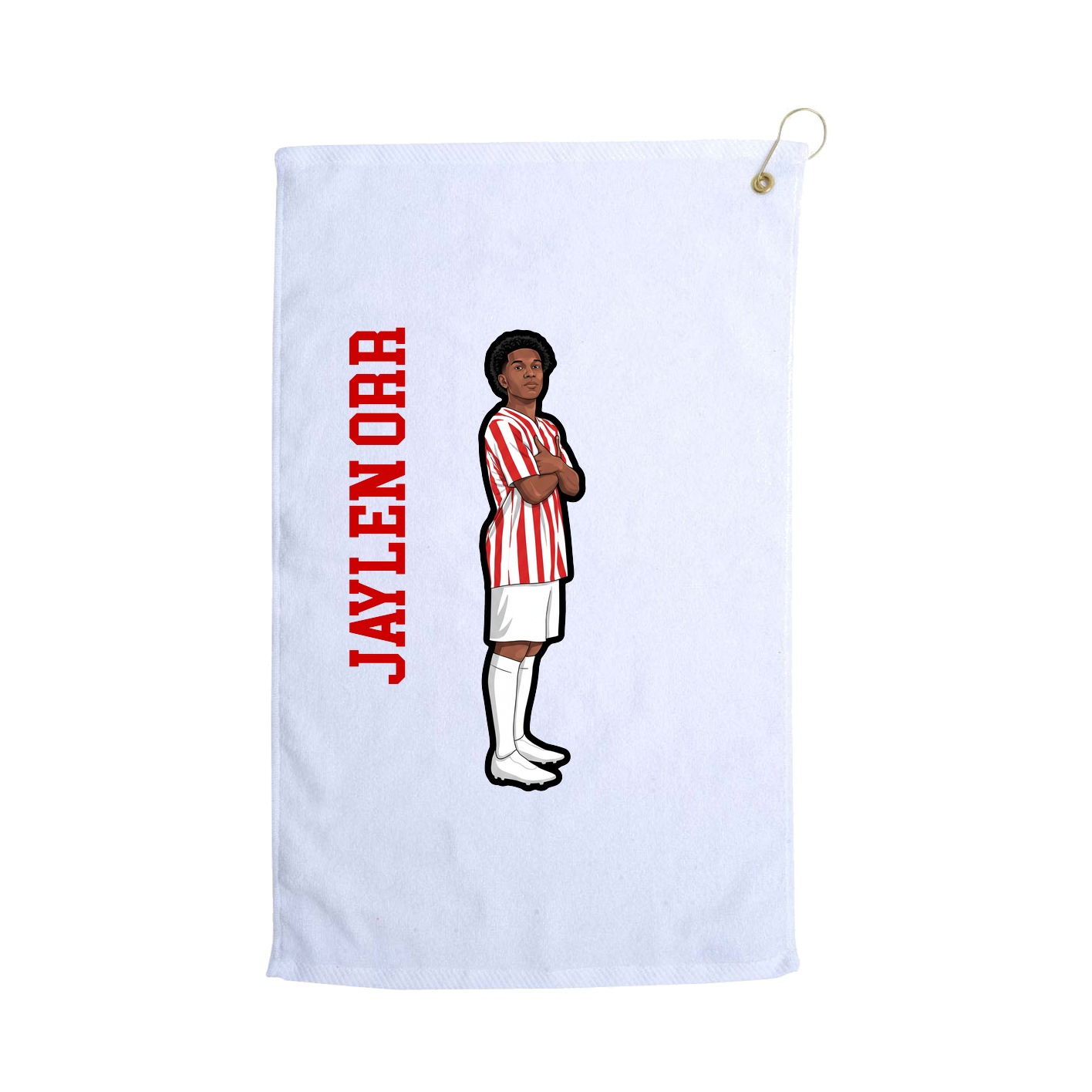 Golf Towel — Name Vertical in White