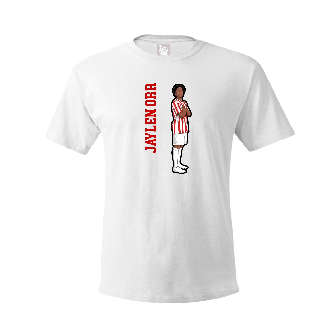 Youth Tee — Name Vertical in White