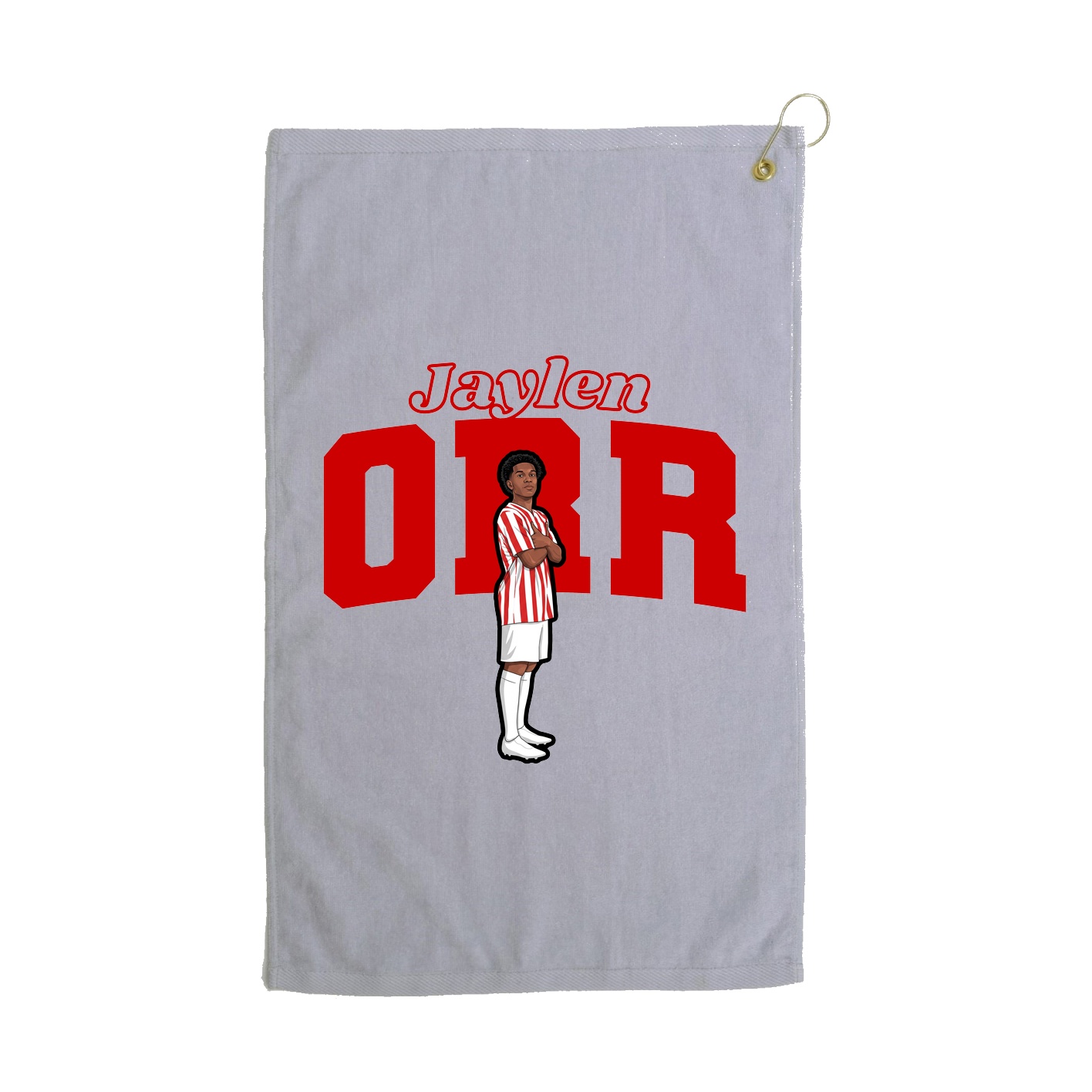 Golf Towel — Name Arch in Grey