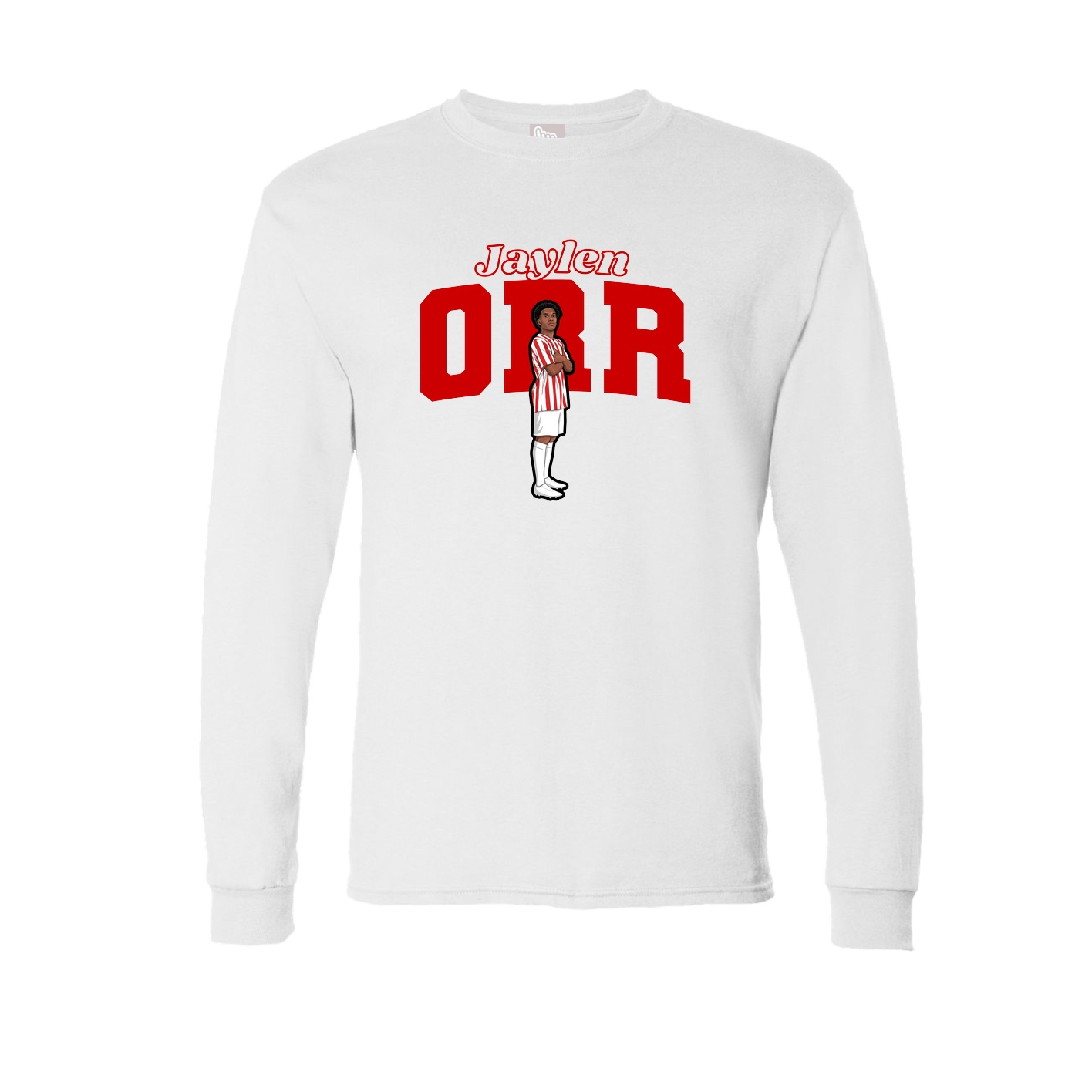 Long Sleeve Tee — Name Arch in White