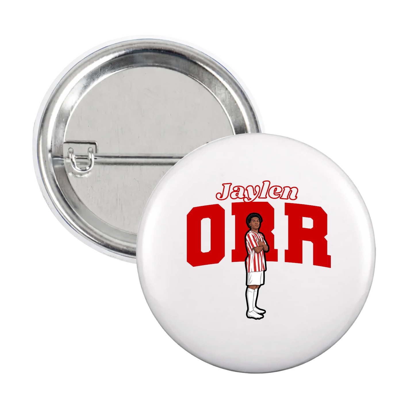 Game Day Button — Name Arch in White