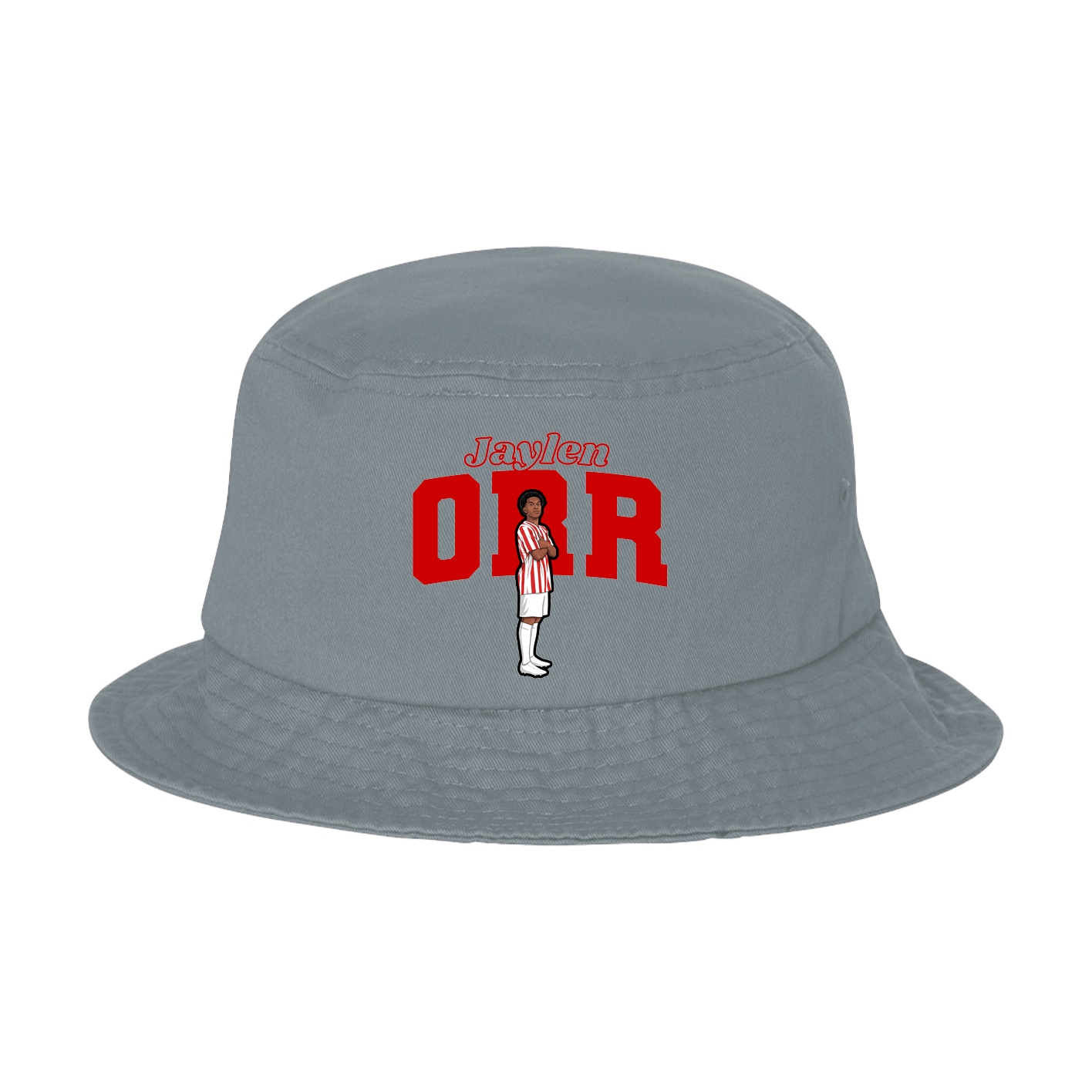 Bucket Cap — Name Arch in Grey