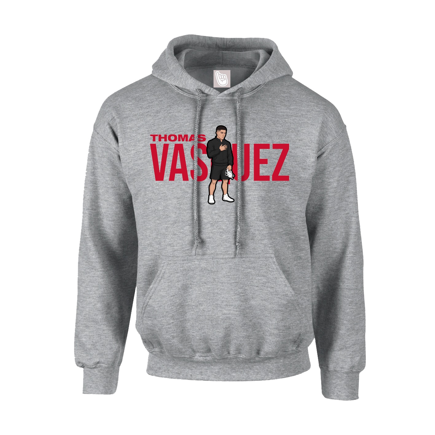 Youth Hoodie — Player Name in Grey