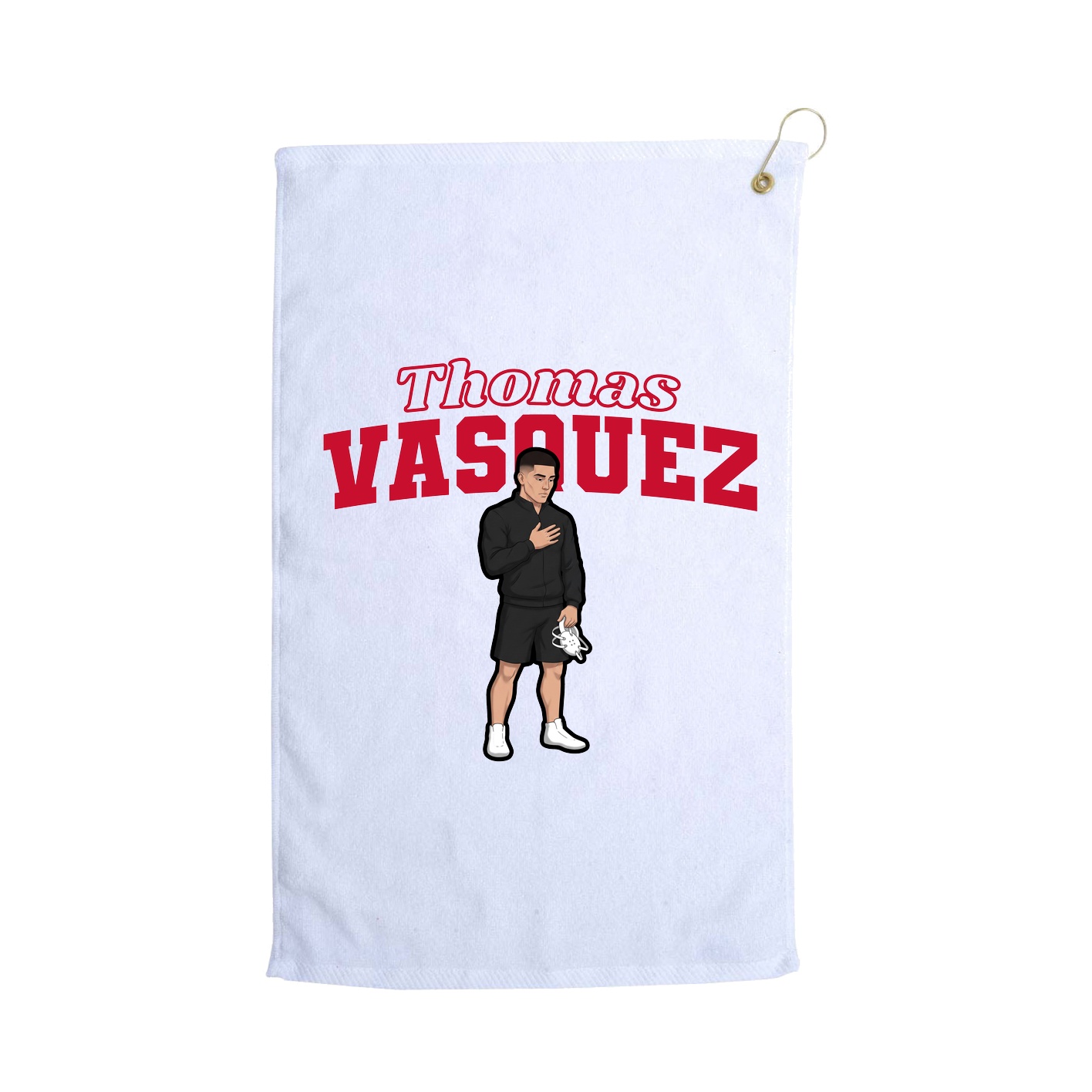 Golf Towel — Name Arch in White
