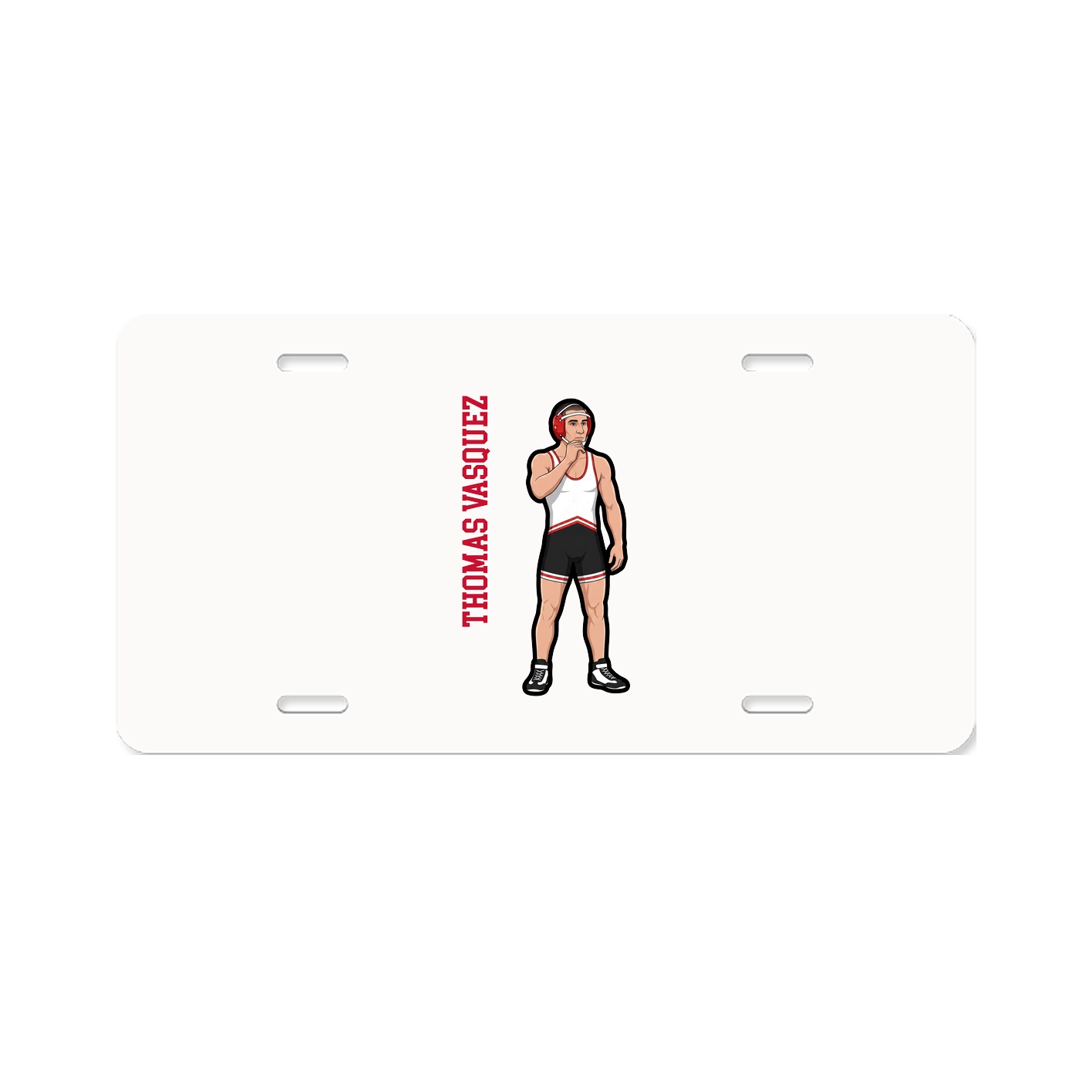 License Plate — Name Vertical in Classic