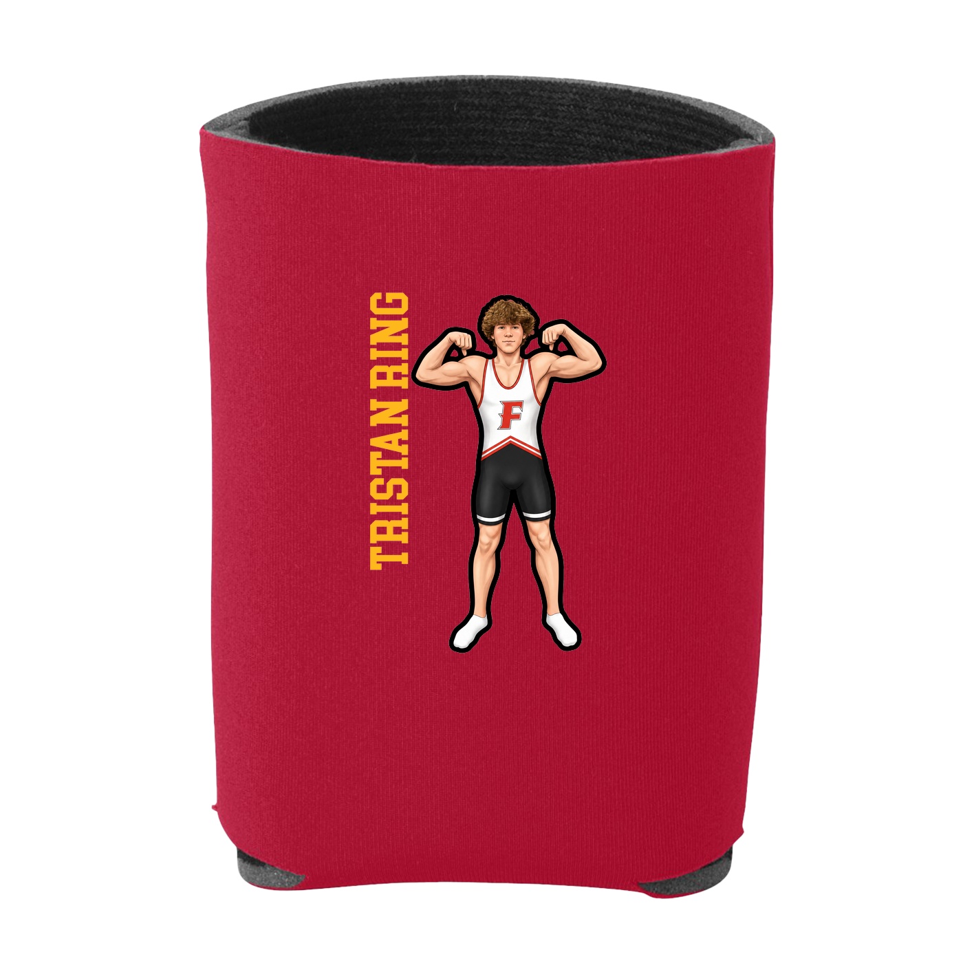 Can Holder — Name Vertical in Red