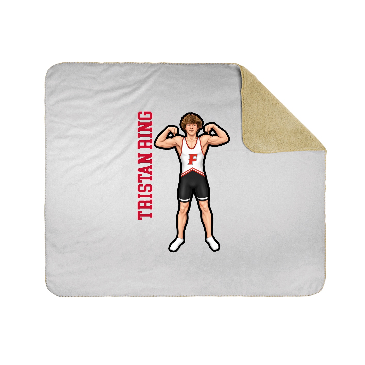 Throw Blanket — Name Vertical in White