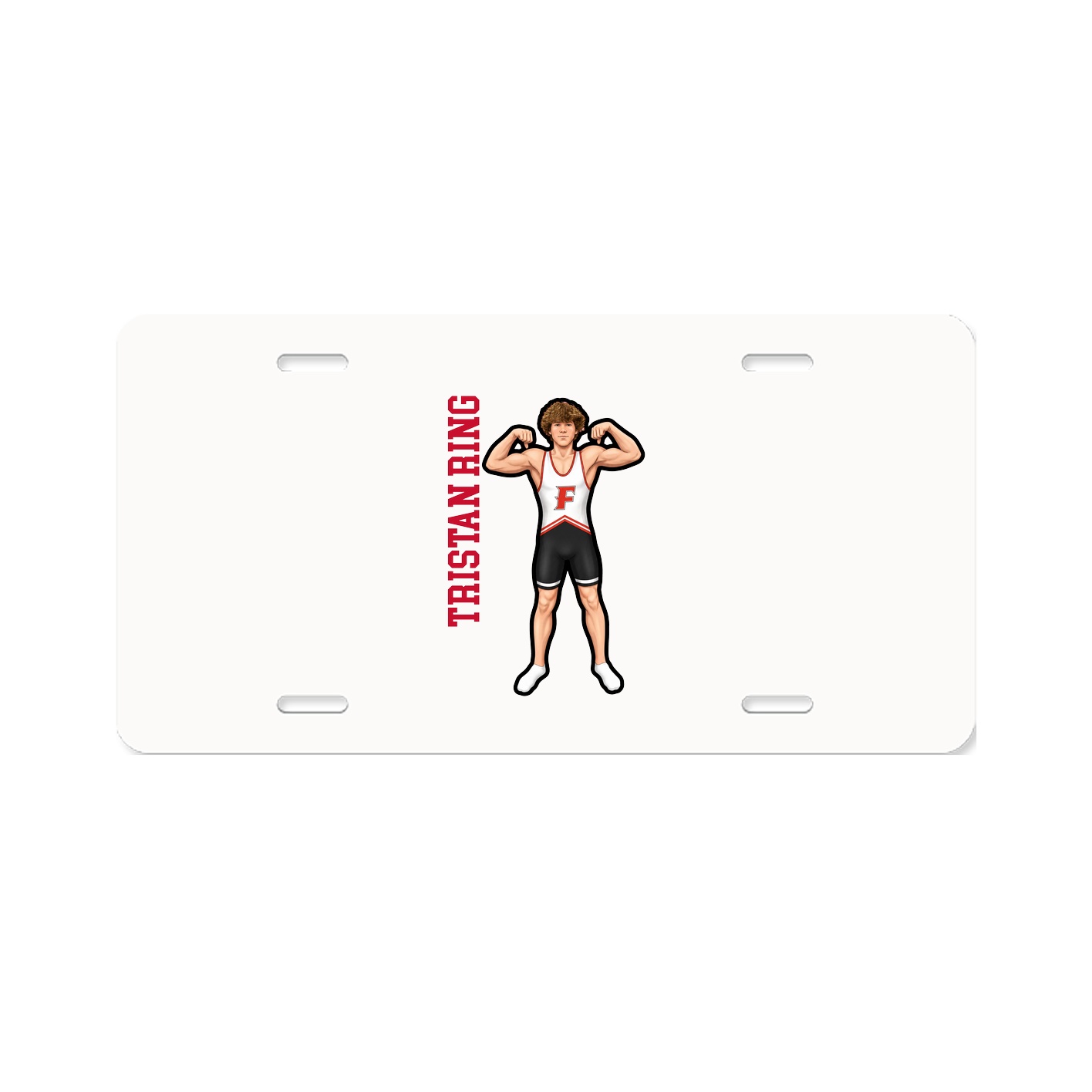 License Plate — Name Vertical in Classic