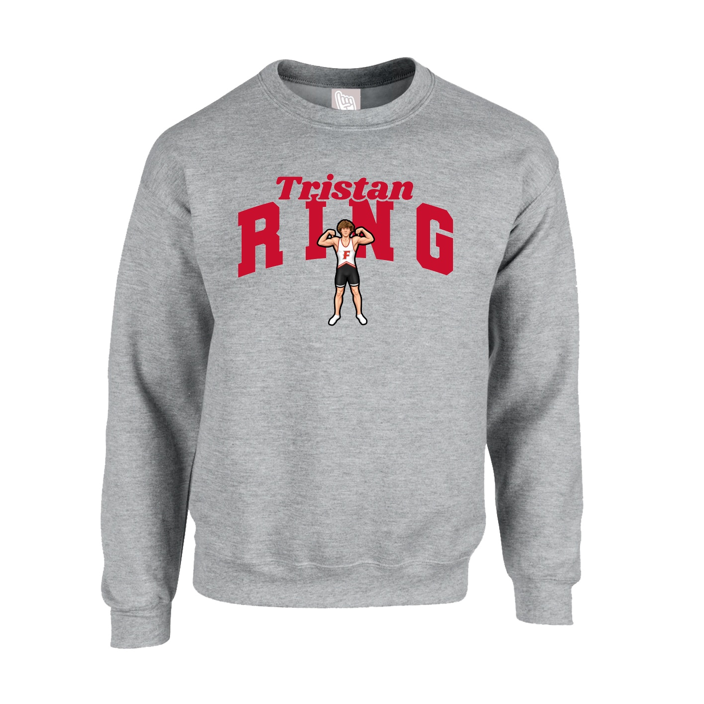 Fleece Crew — Signature Arch in Grey