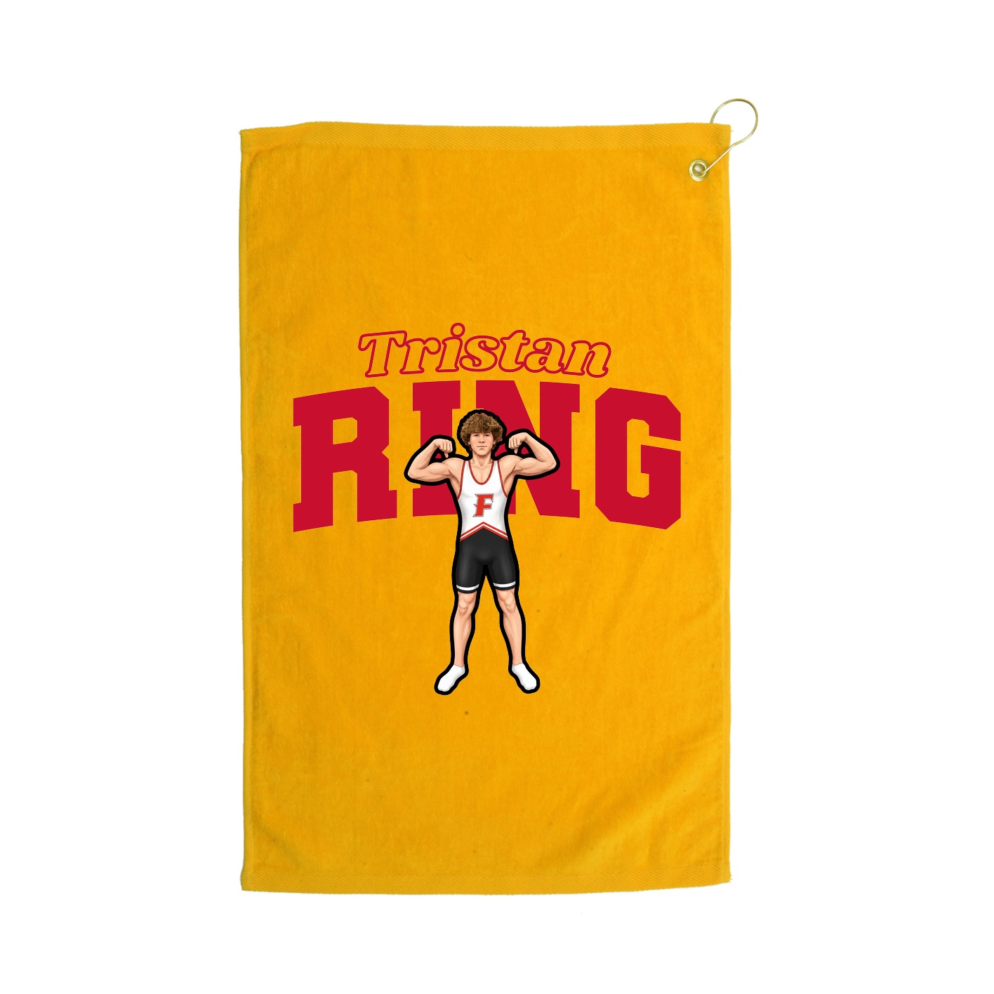 Golf Towel — Name Arch in Gold
