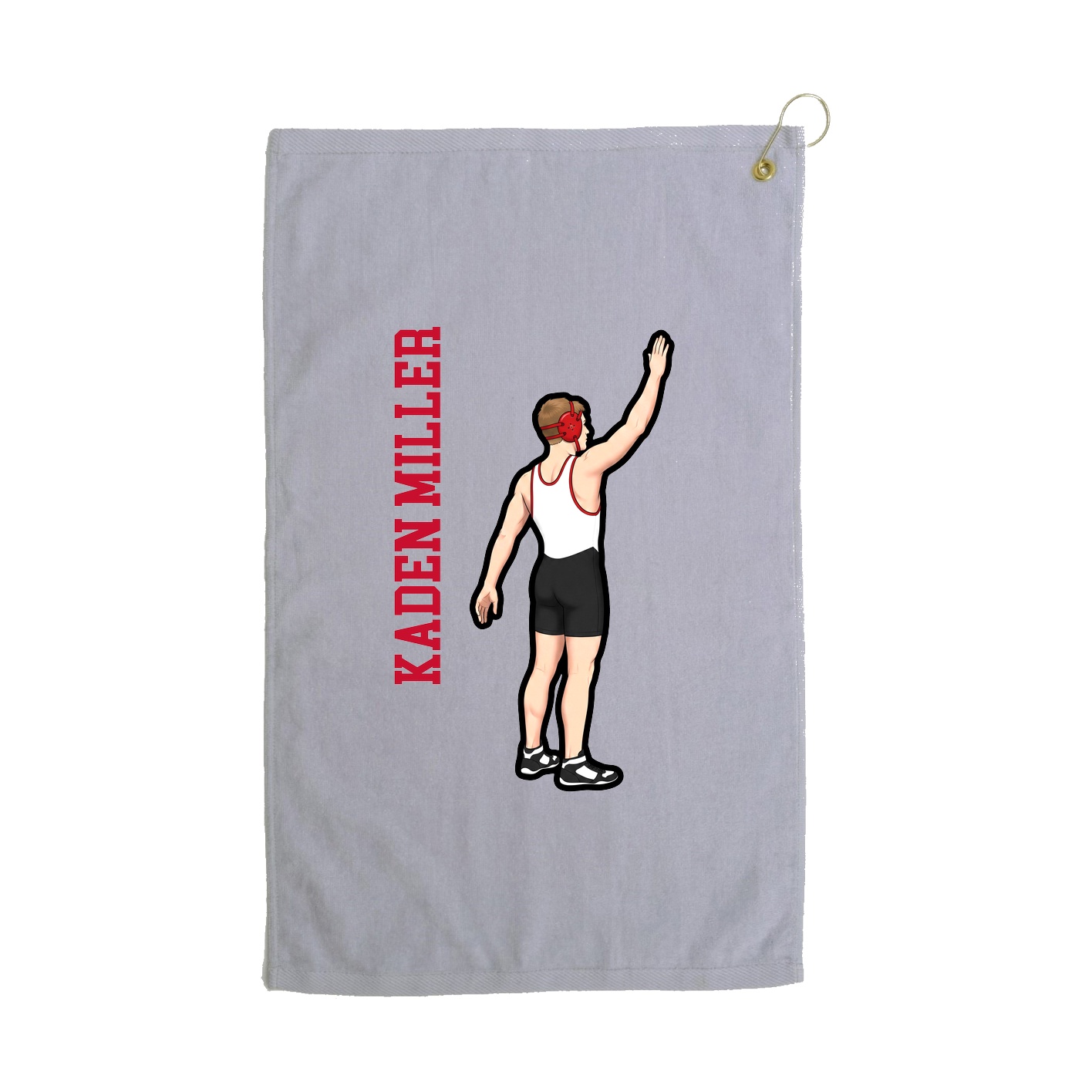 Golf Towel — Name Vertical in Grey