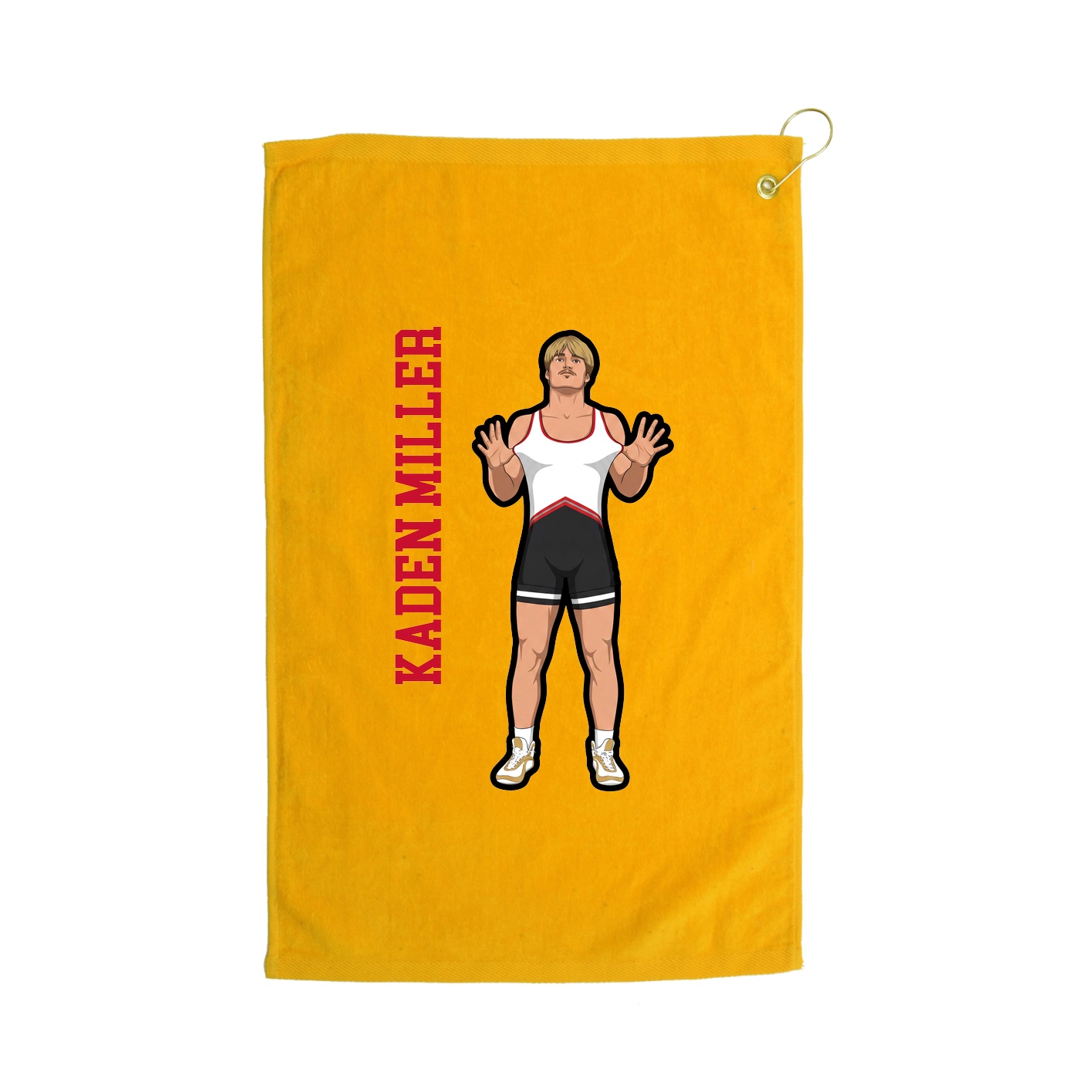 Golf Towel — Name Vertical in Gold
