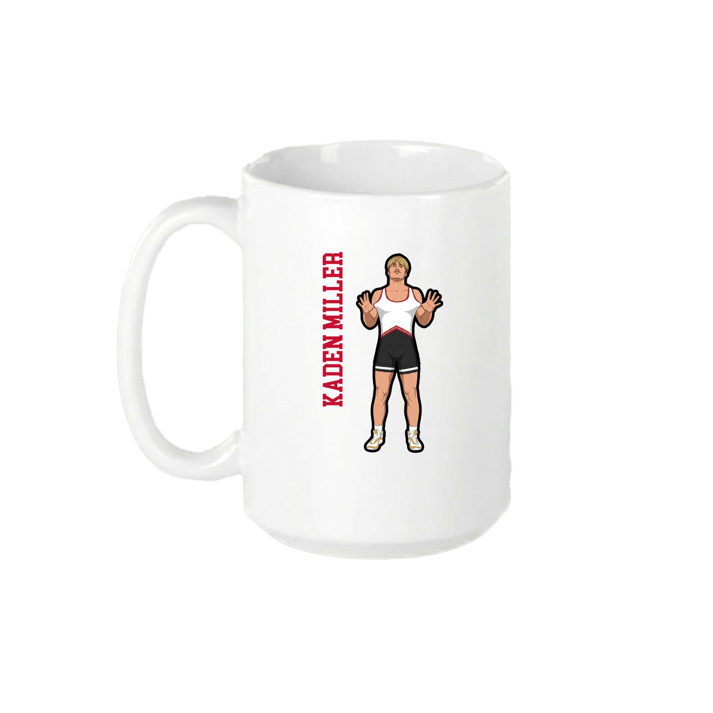 15oz Coffee Mug — Name Vertical in White