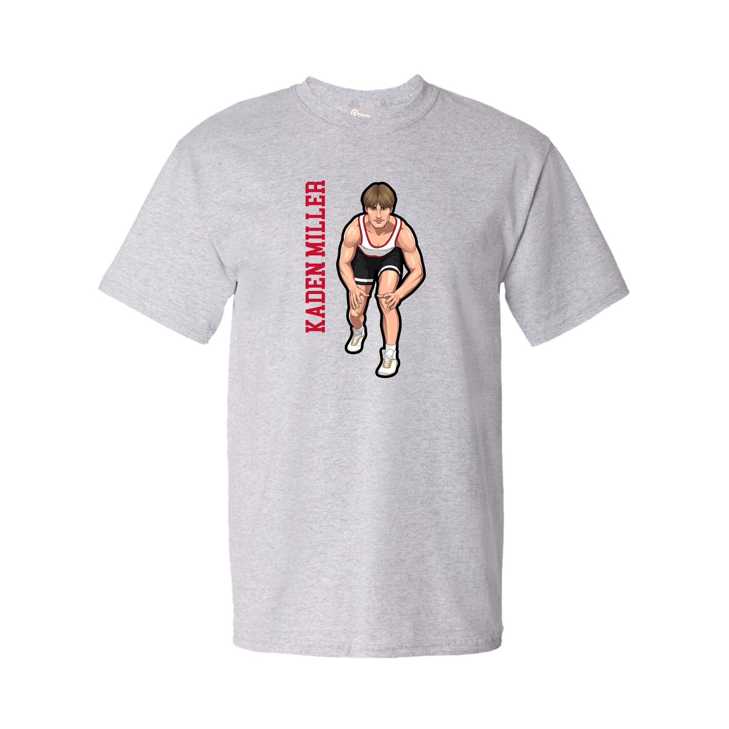 Tee — Name Vertical in Grey