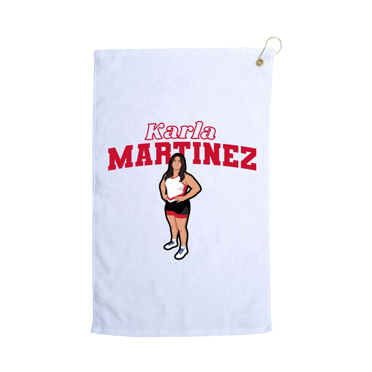 Golf Towel — Name Arch in White