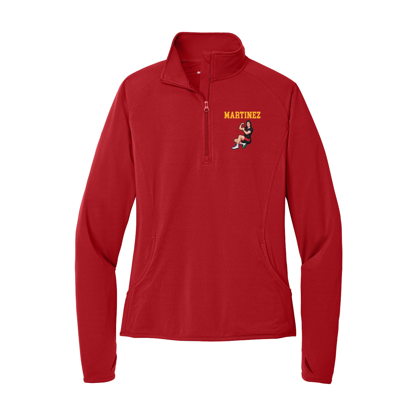 Women's Q-Zip Pullover — Shirsey in Red