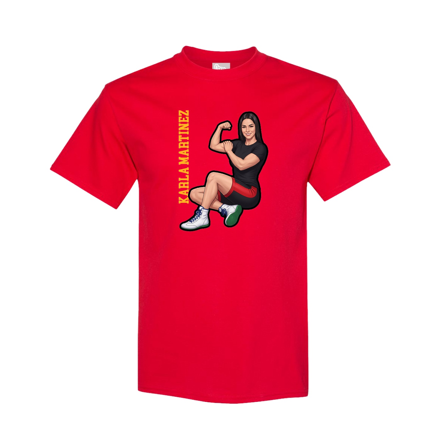 Tee — Name Vertical in Red
