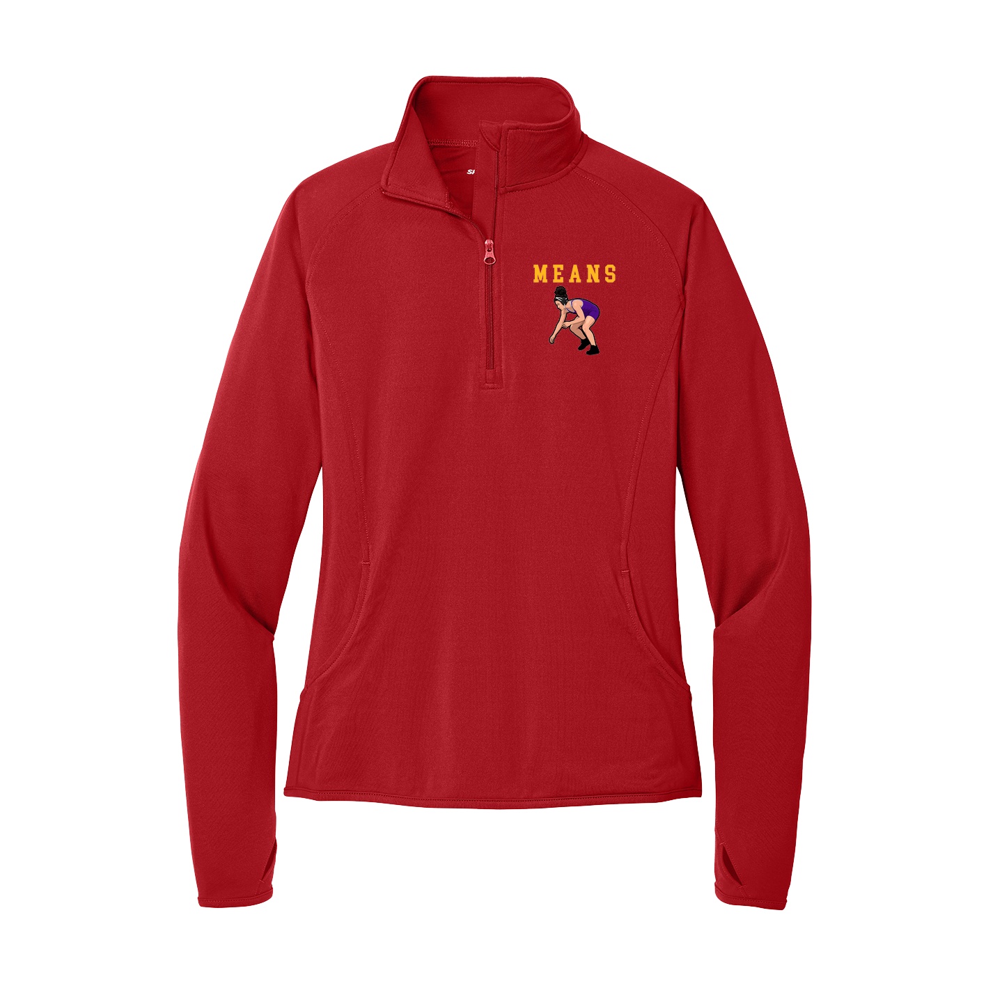 Women's Q-Zip Pullover — Shirsey in Red