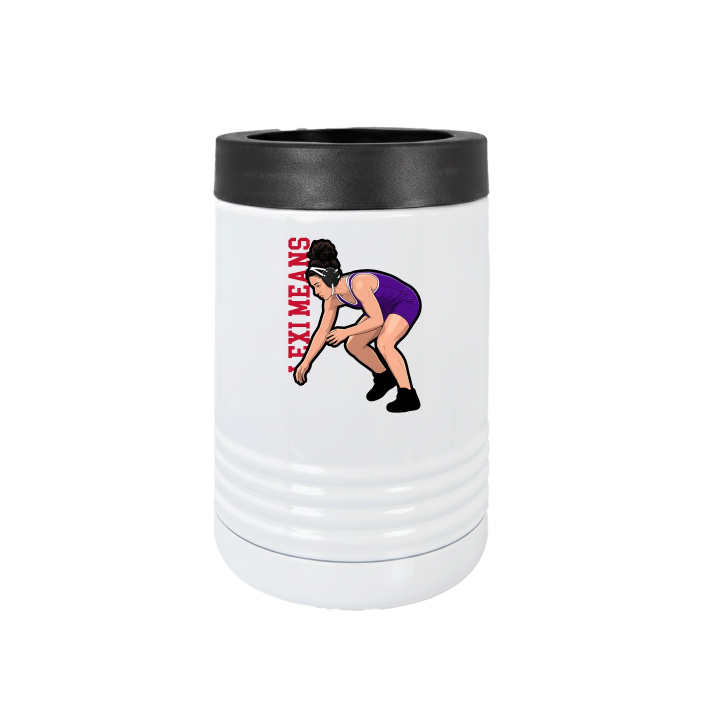 Beverage Holder — Name Vertical in White