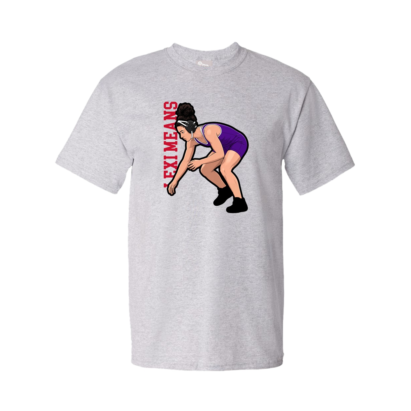 Youth Tee — Name Vertical in Grey