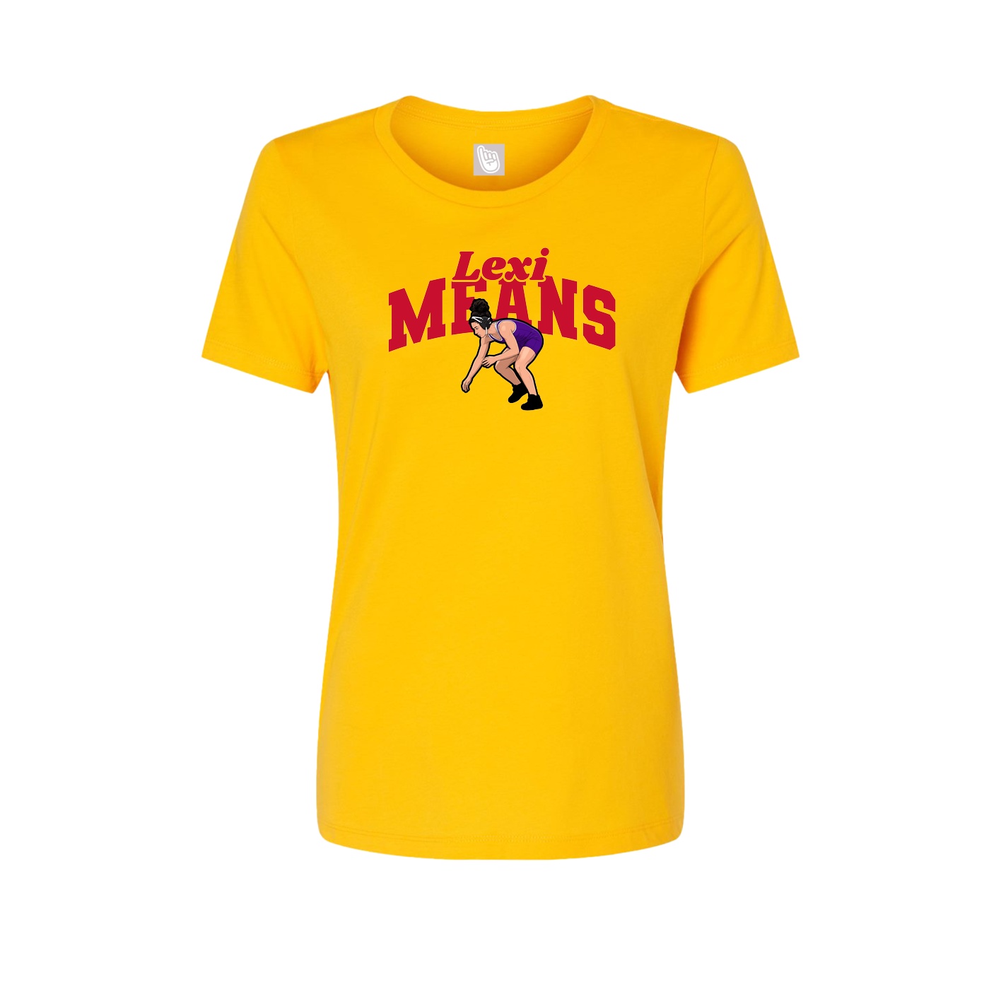 Fitted Women's Tee — Signature Arch in Gold