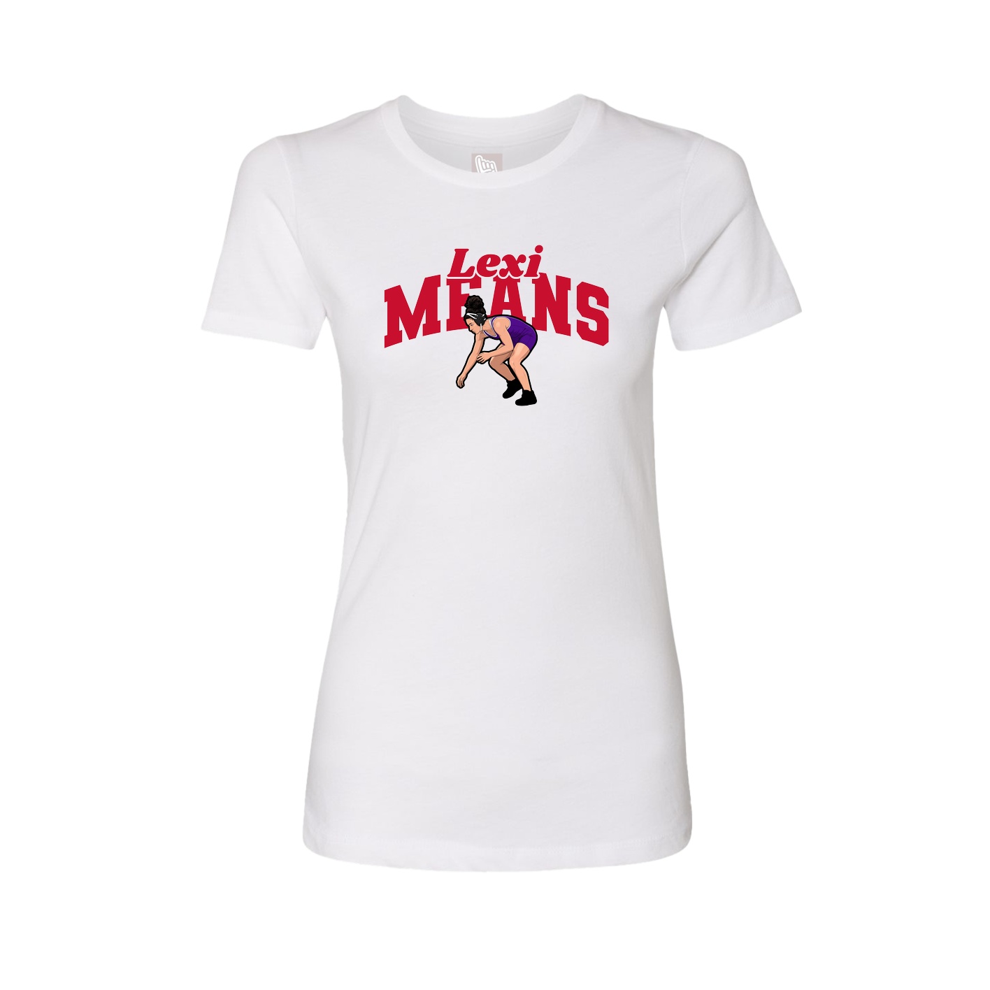 Fitted Women's Tee — Signature Arch in White