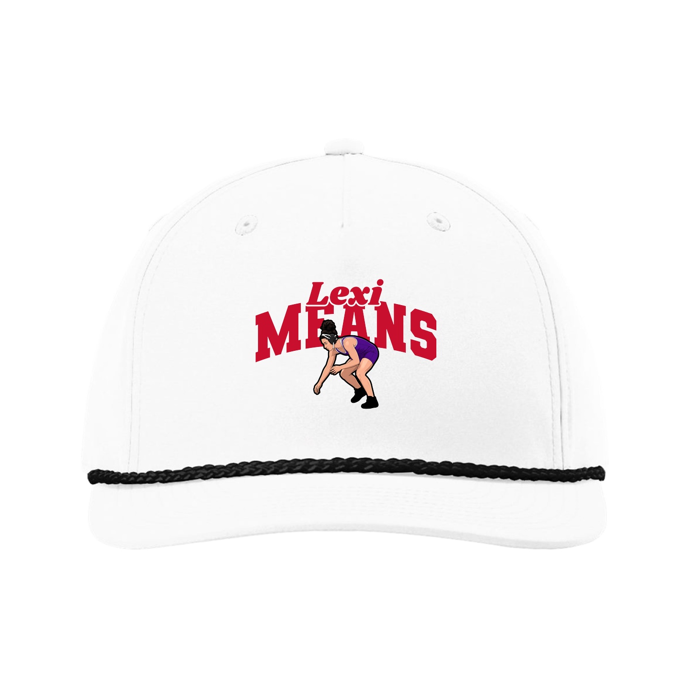 Five-Panel Classic Rope Cap — Signature Arch in White