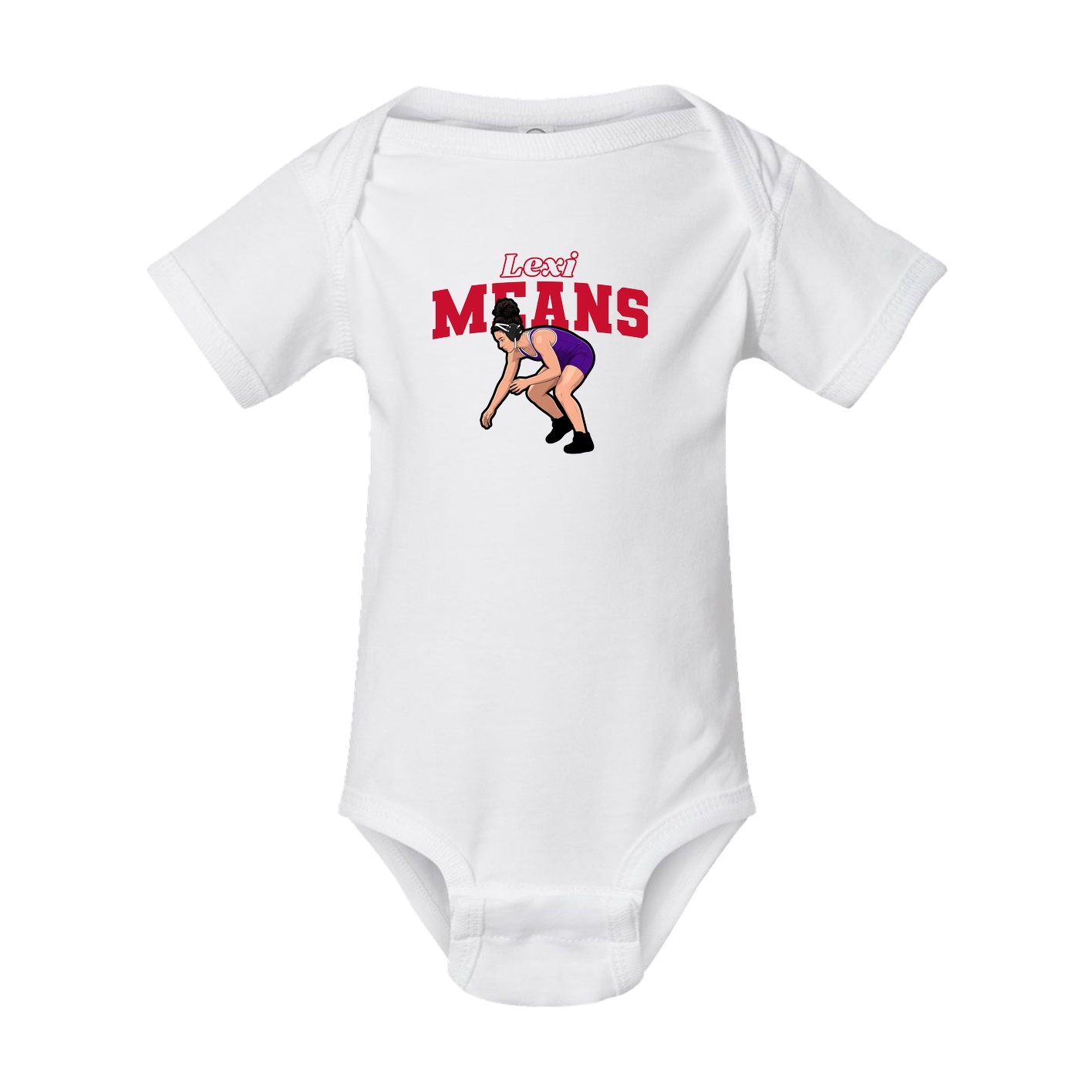Baby Onesie — Name Arch in White