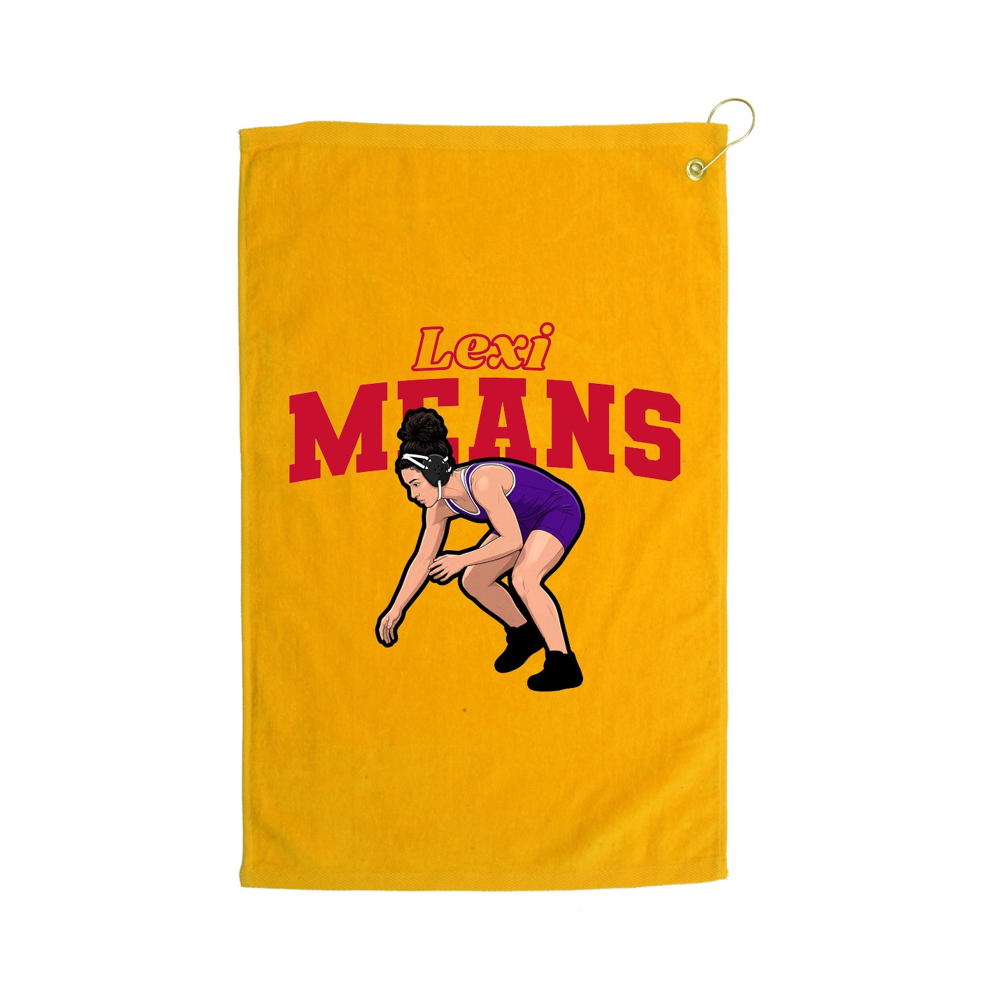 Golf Towel — Name Arch in Gold