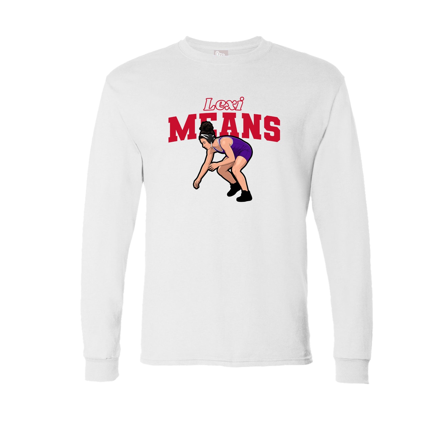 Long Sleeve Tee — Name Arch in White