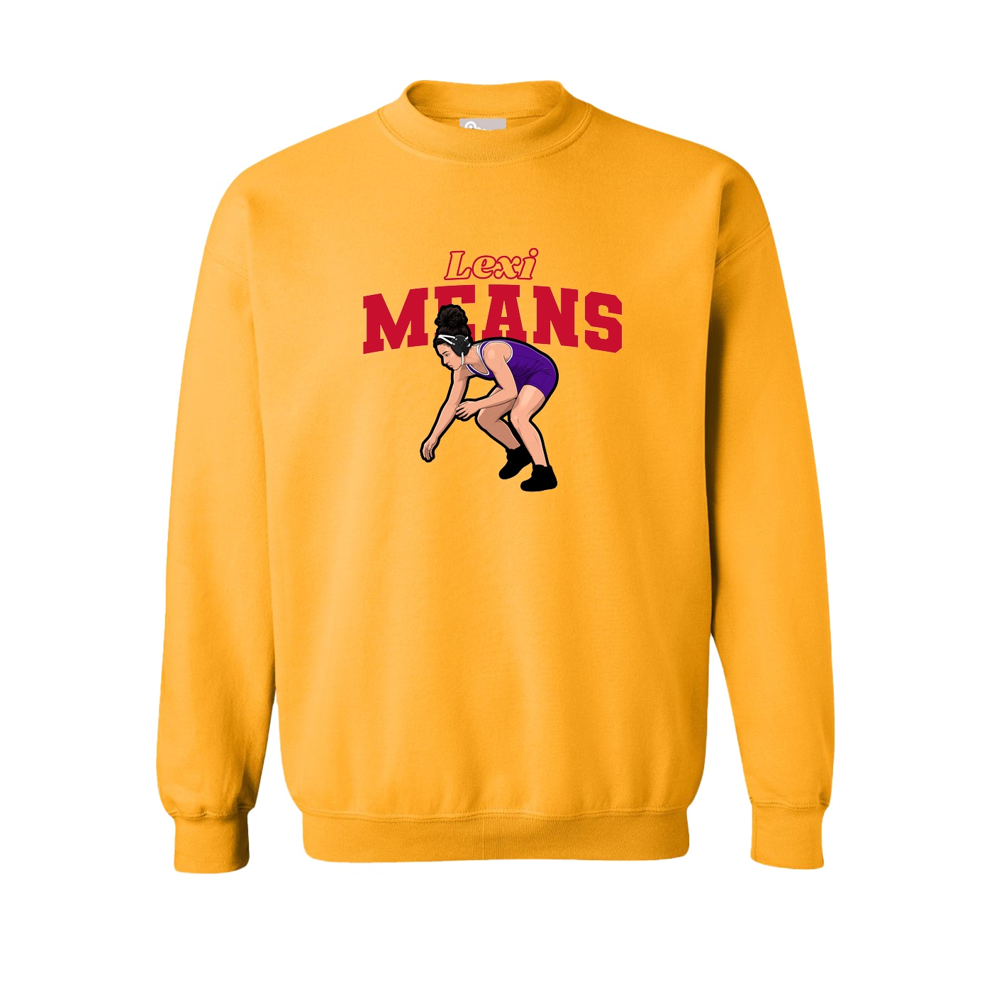 Fleece Crew — Name Arch in Gold