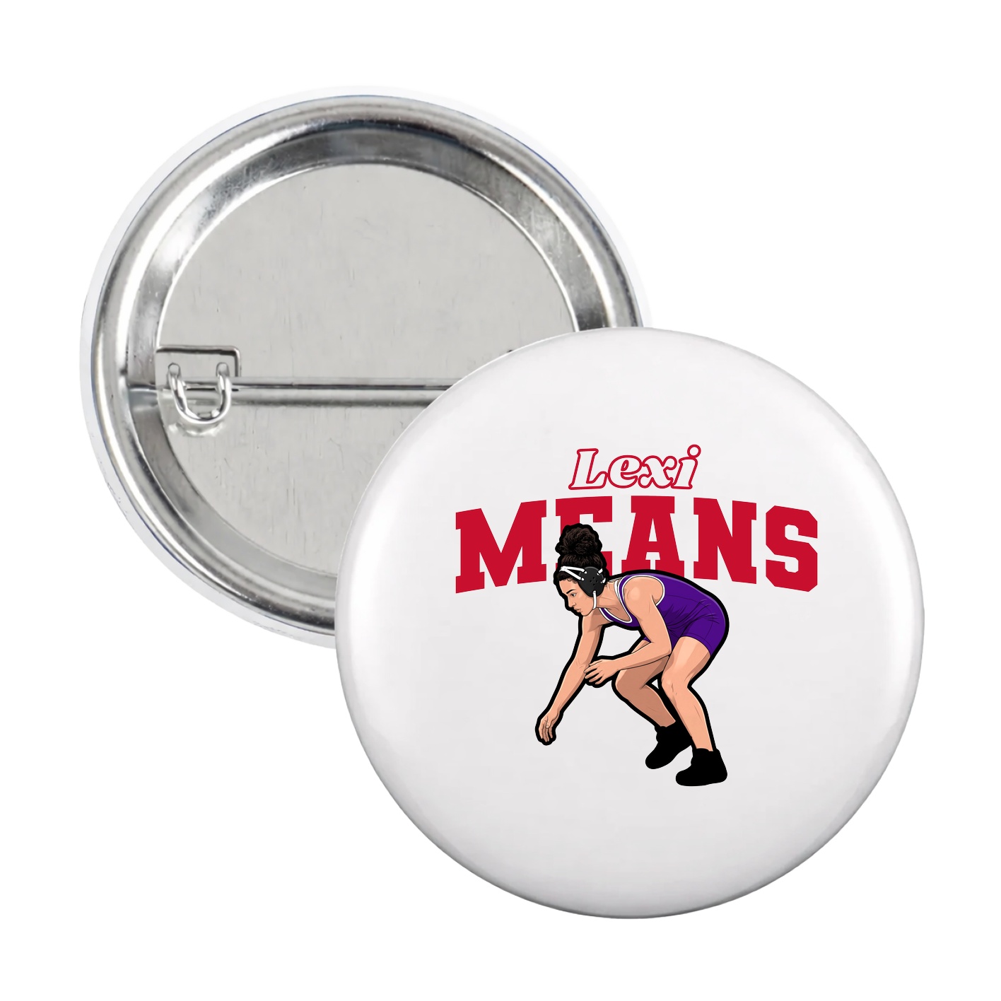 Game Day Button — Name Arch in White