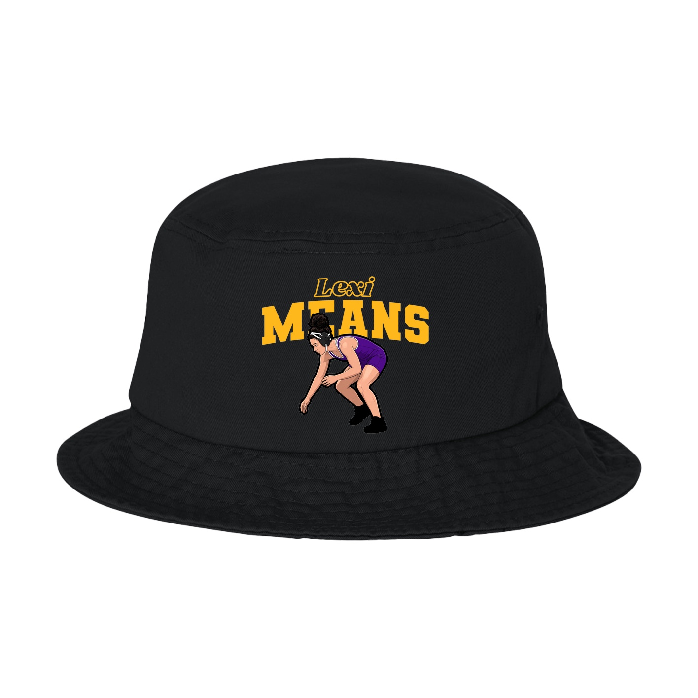 Bucket Cap — Name Arch in Black