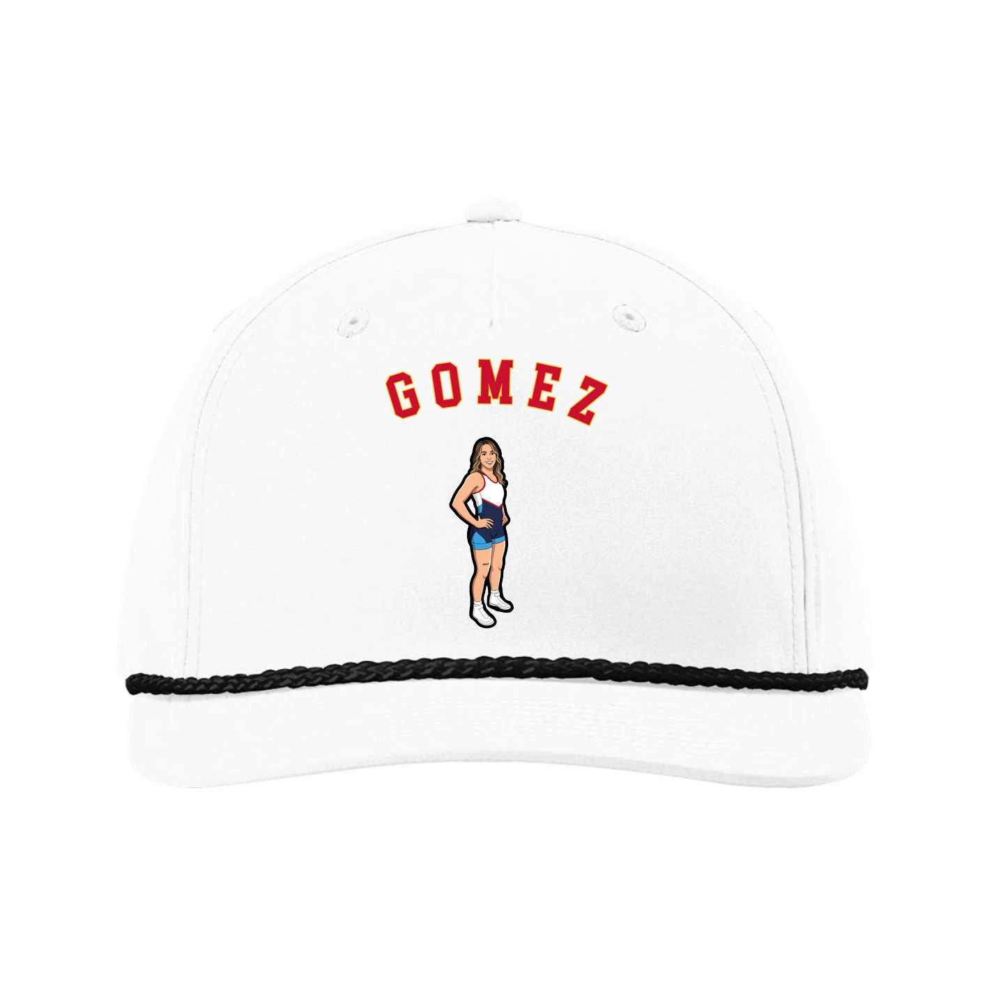 Five-Panel Classic Rope Cap — Shirsey Arch in White