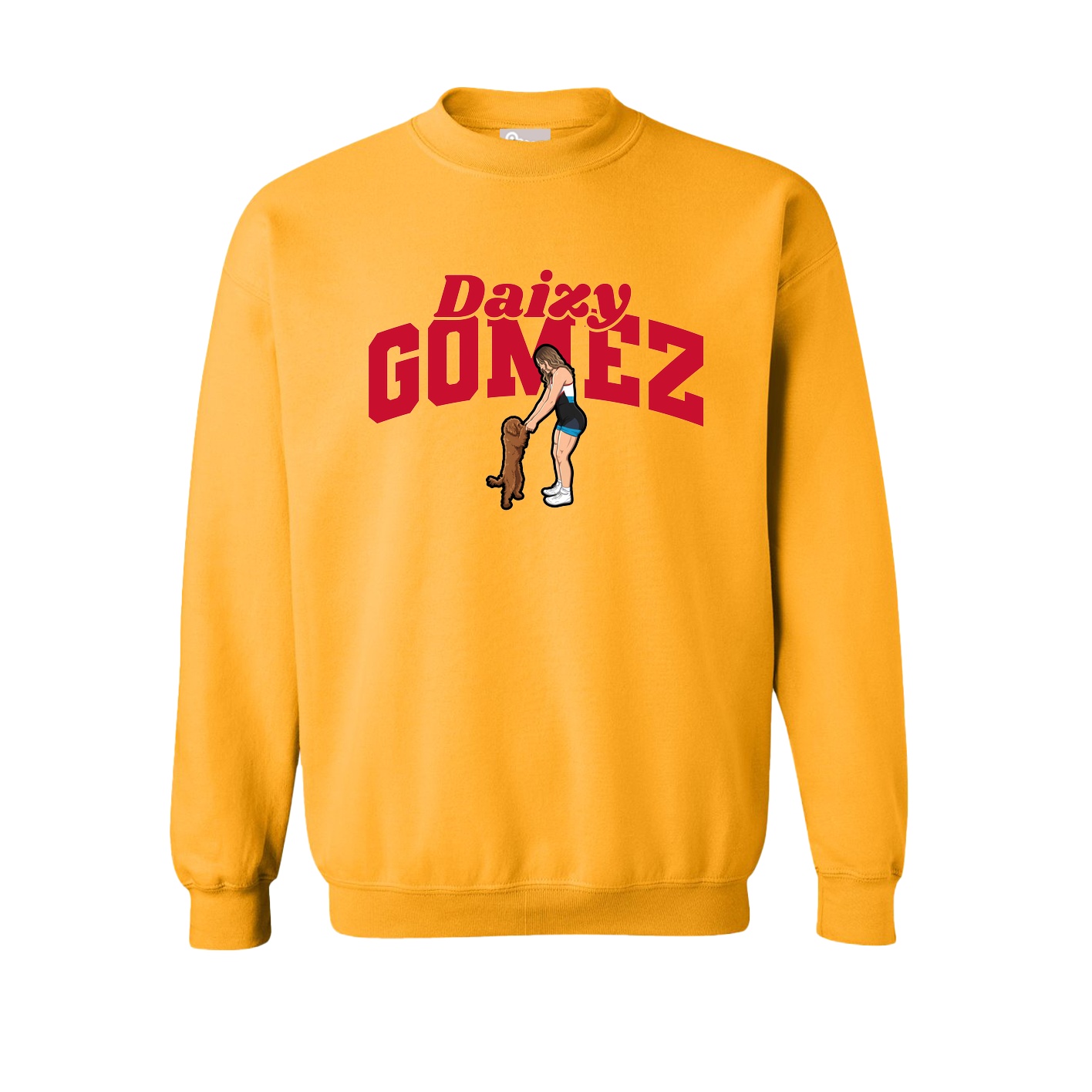 Fleece Crew — Signature Arch in Gold