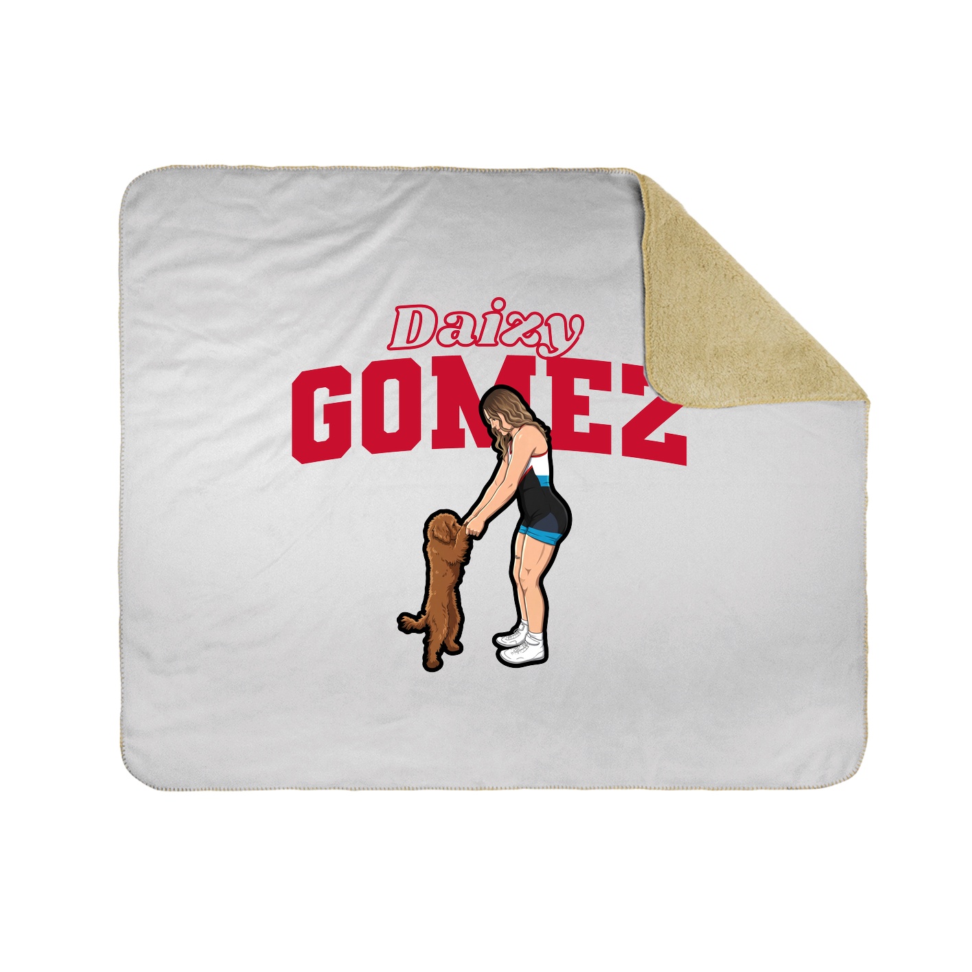 Throw Blanket — Name Arch in White