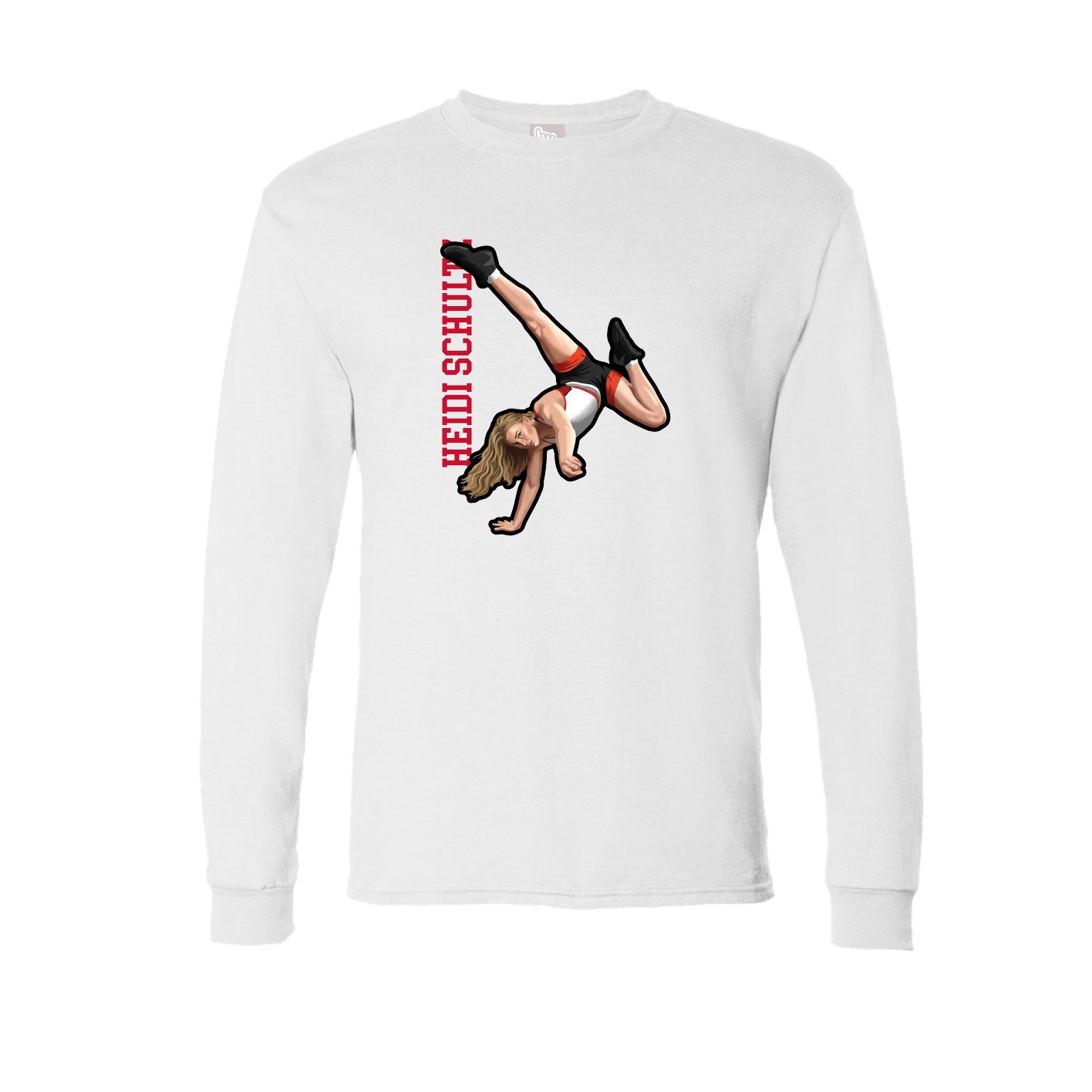 Long Sleeve Tee — Name Vertical in White