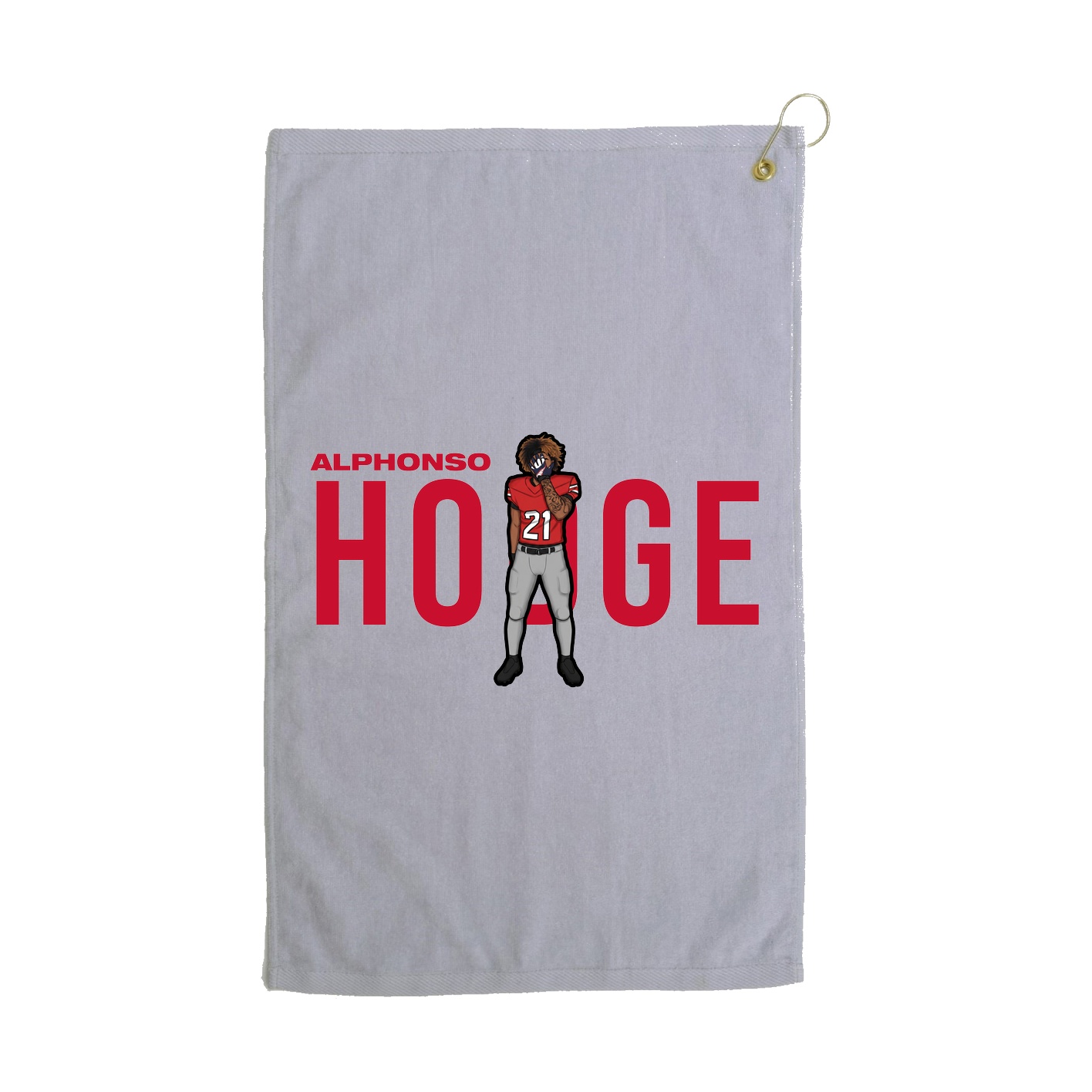 Golf Towel — Player Name in Grey