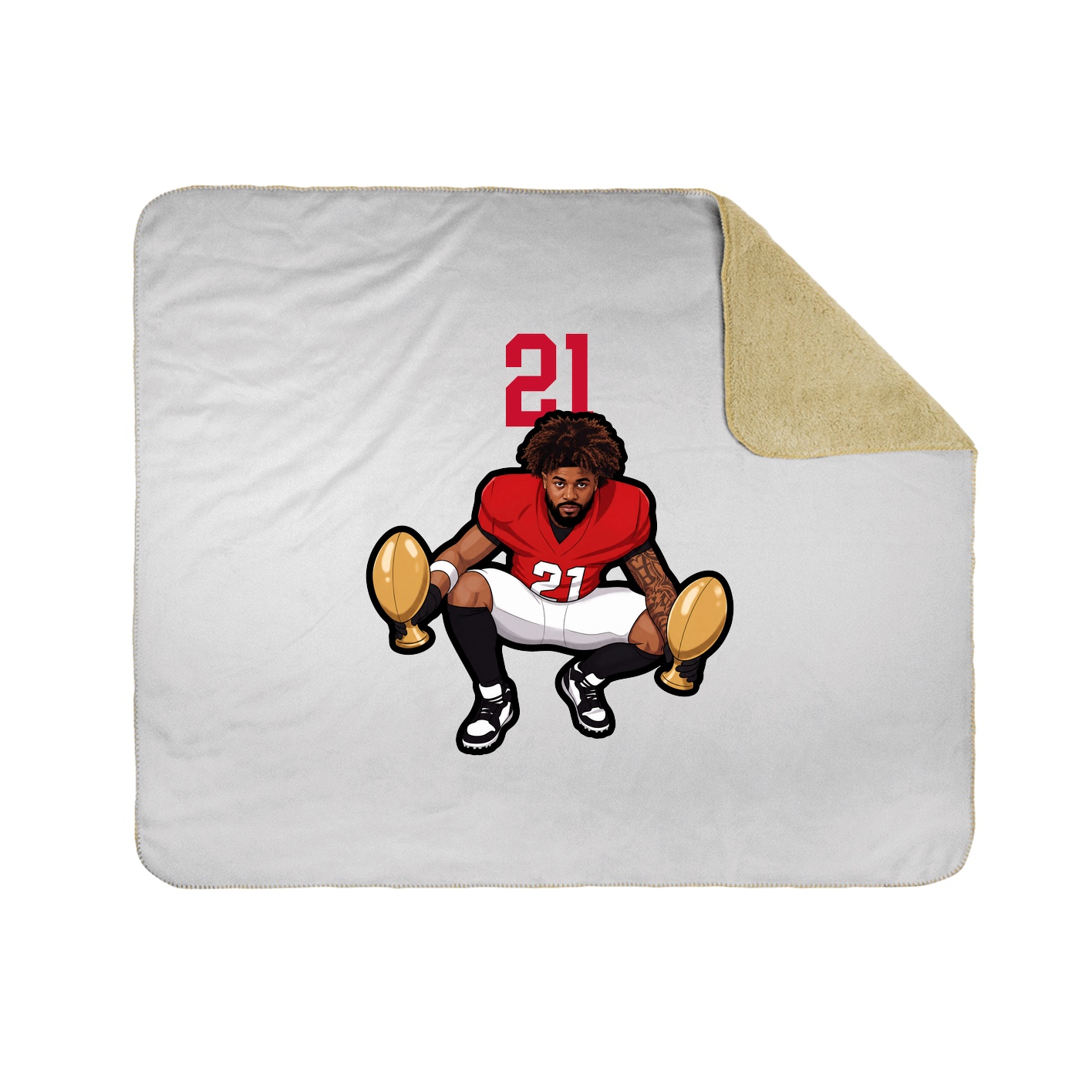 Throw Blanket — Number Top in White