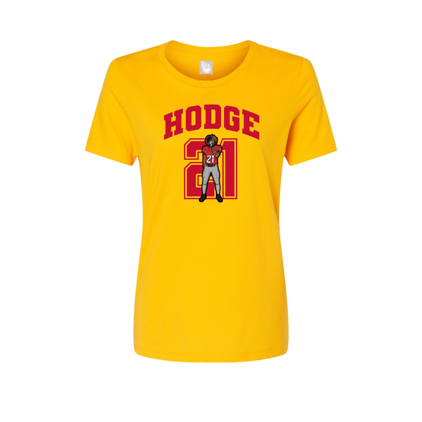 Fitted Women's Tee — Number in Gold