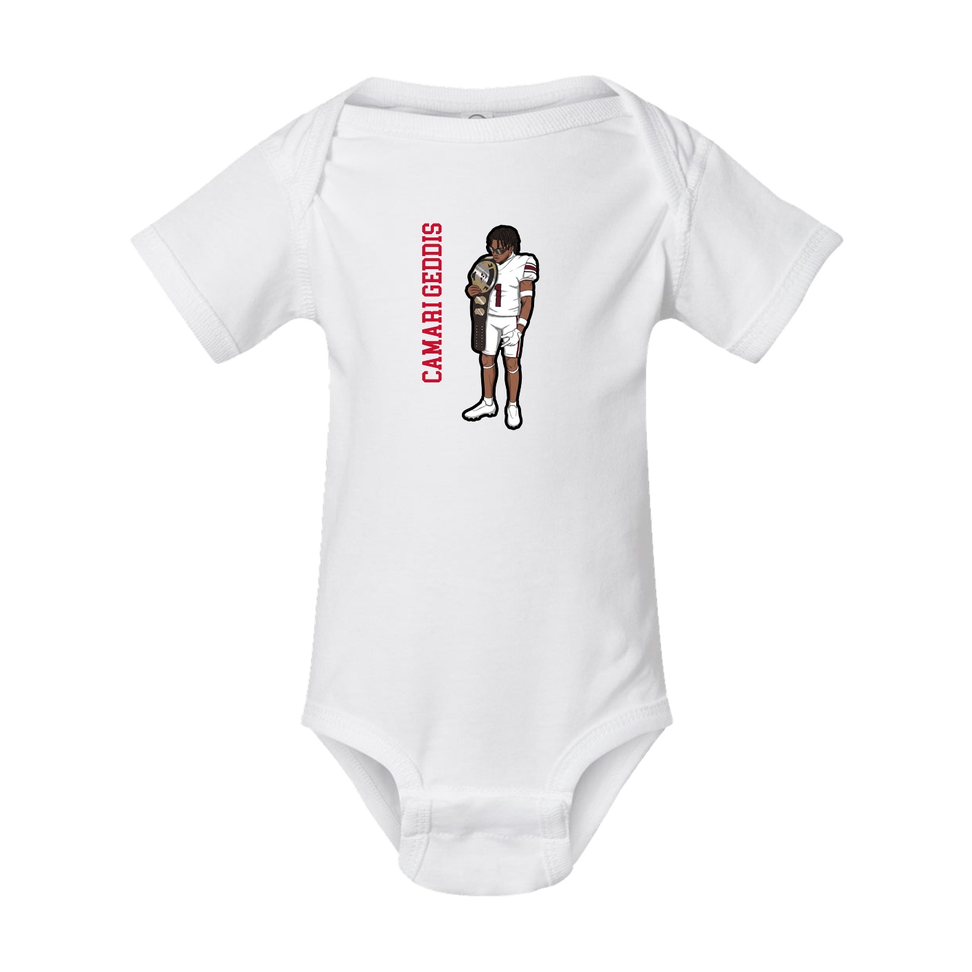 Baby Onesie — Name Vertical in White