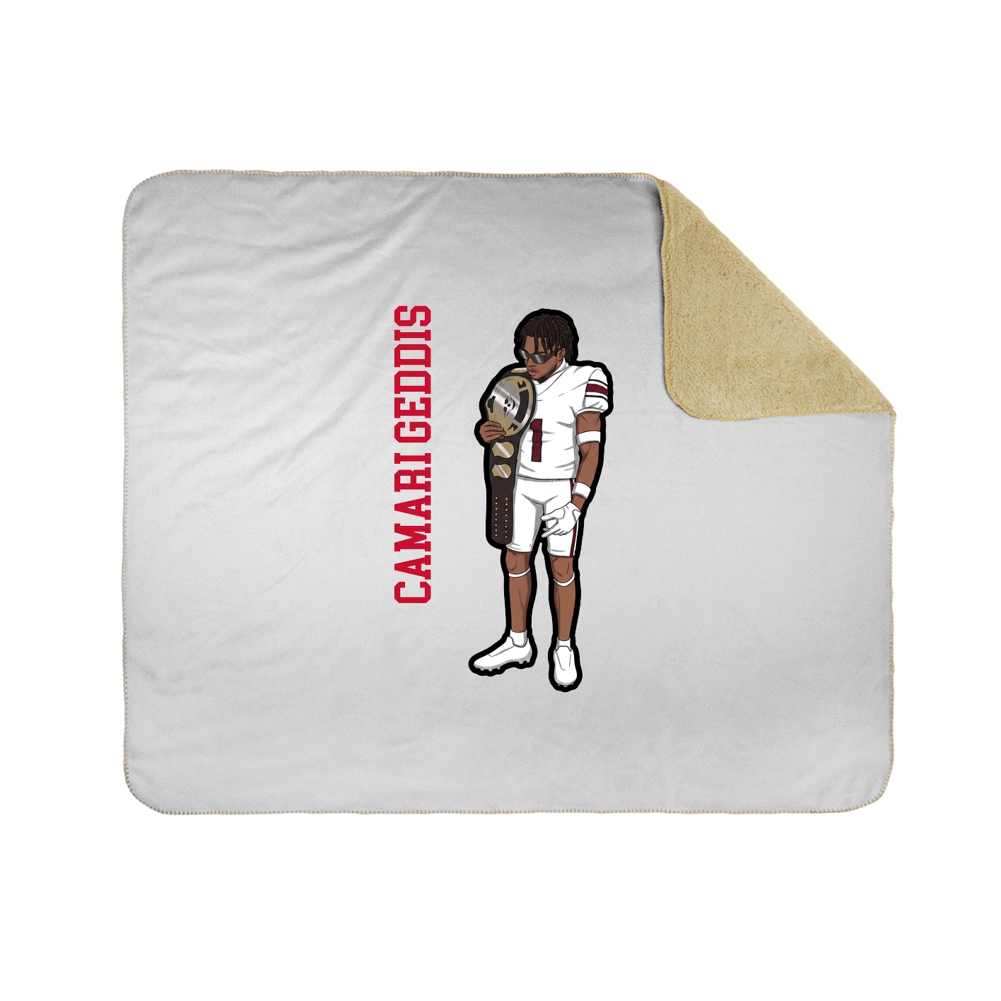 Throw Blanket — Name Vertical in White