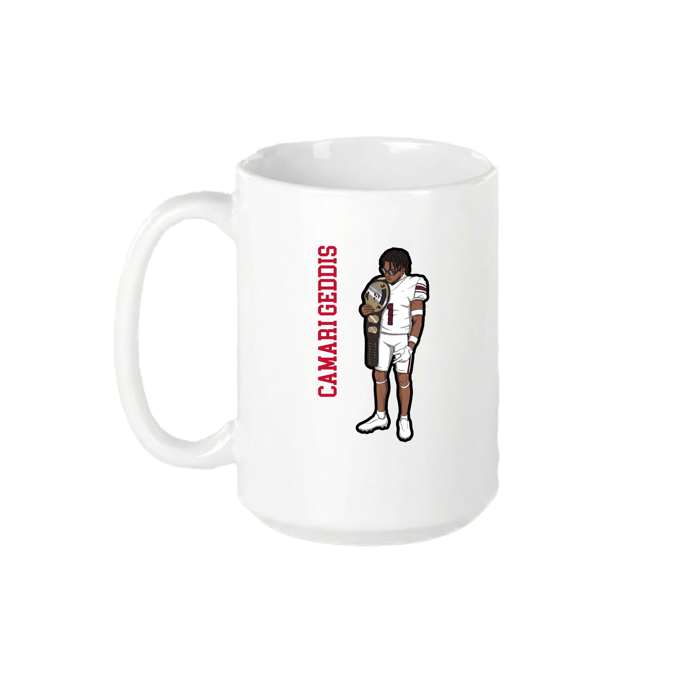15oz Coffee Mug — Name Vertical in White