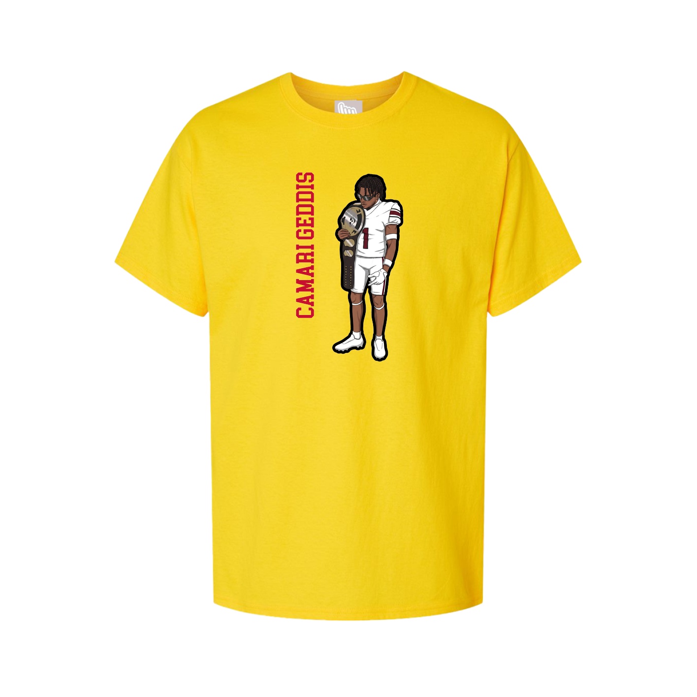 Youth Tee — Name Vertical in Gold