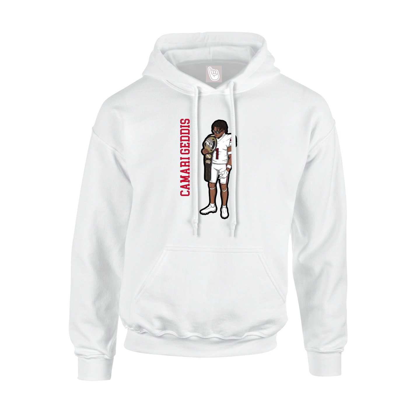 Youth Hoodie — Name Vertical in White