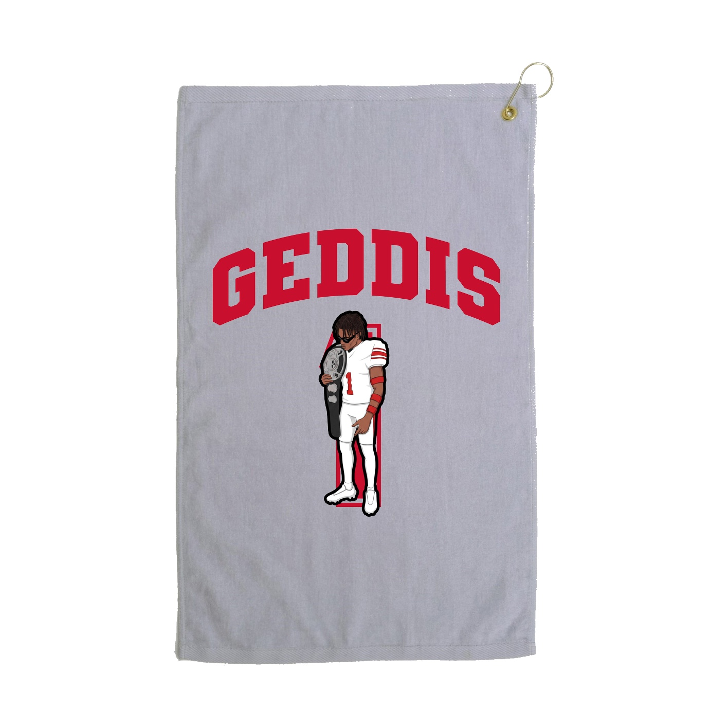 Golf Towel — Number in Grey