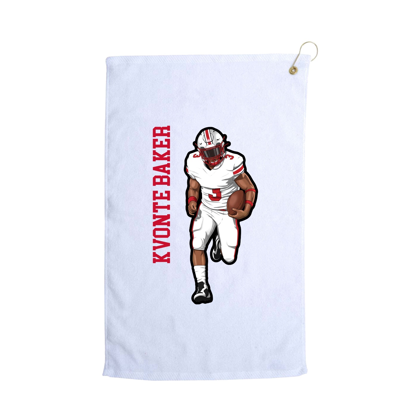 Golf Towel — Name Vertical in White