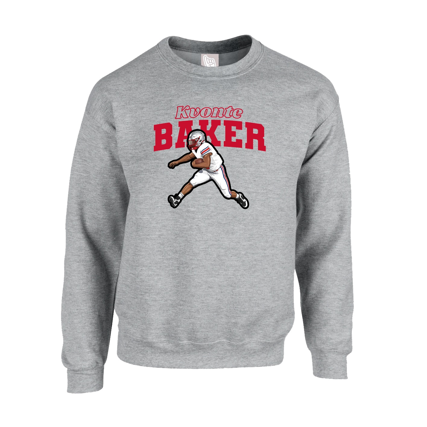 Fleece Crew — Name Arch in Grey