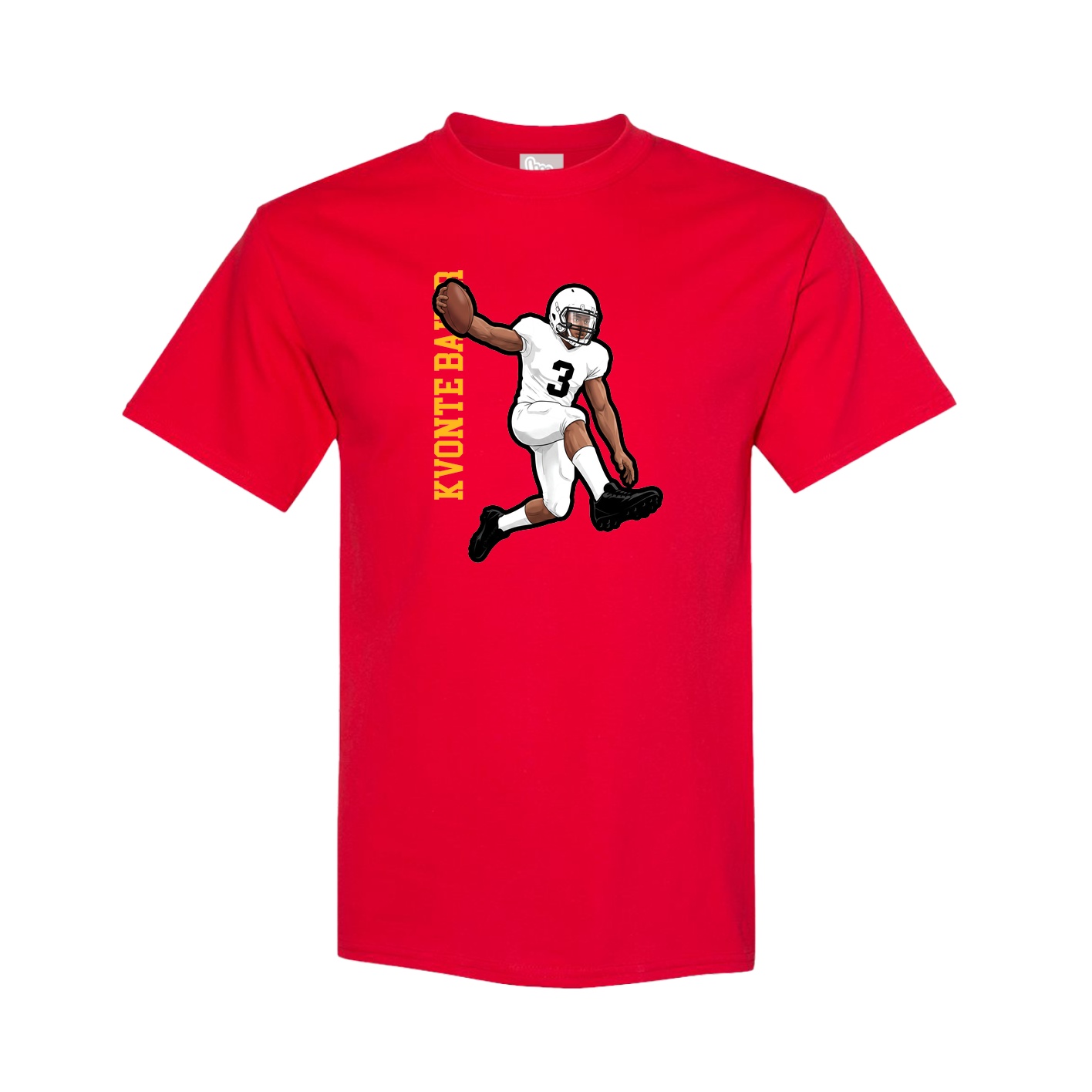 Youth Tee — Name Vertical in Red